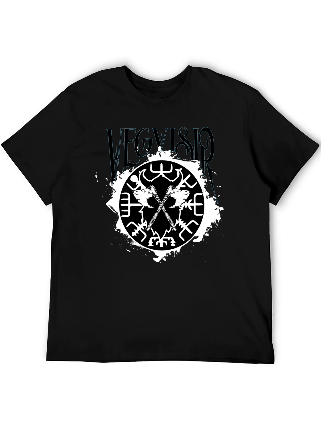 Vegvisir Viking Axe Black T-Shirt