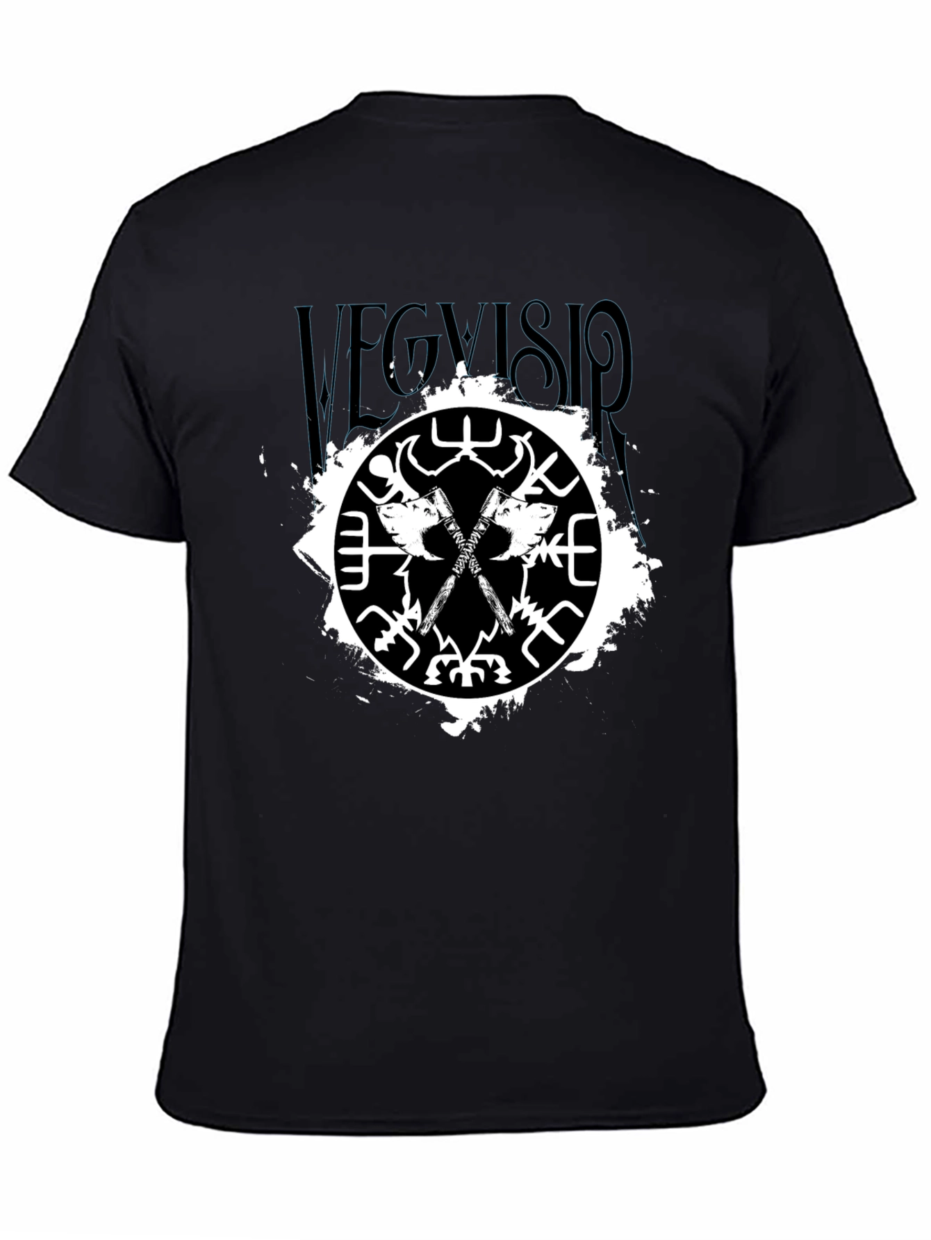 Vegvisir Viking Axe Black T-Shirt