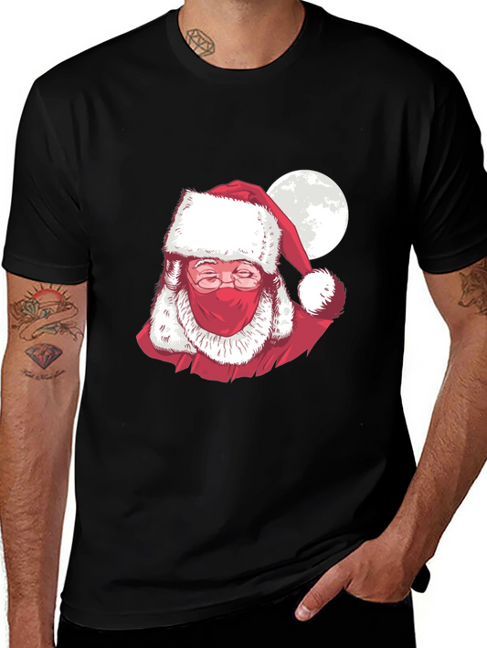 Masked Santa Claus Graphic T-Shirt - Holiday Cheer
