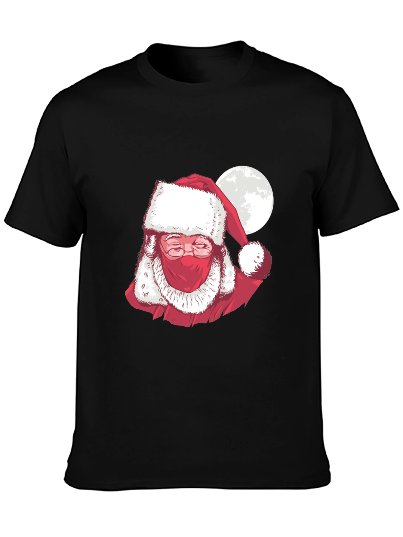 Masked Santa Claus Graphic T-Shirt - Holiday Cheer