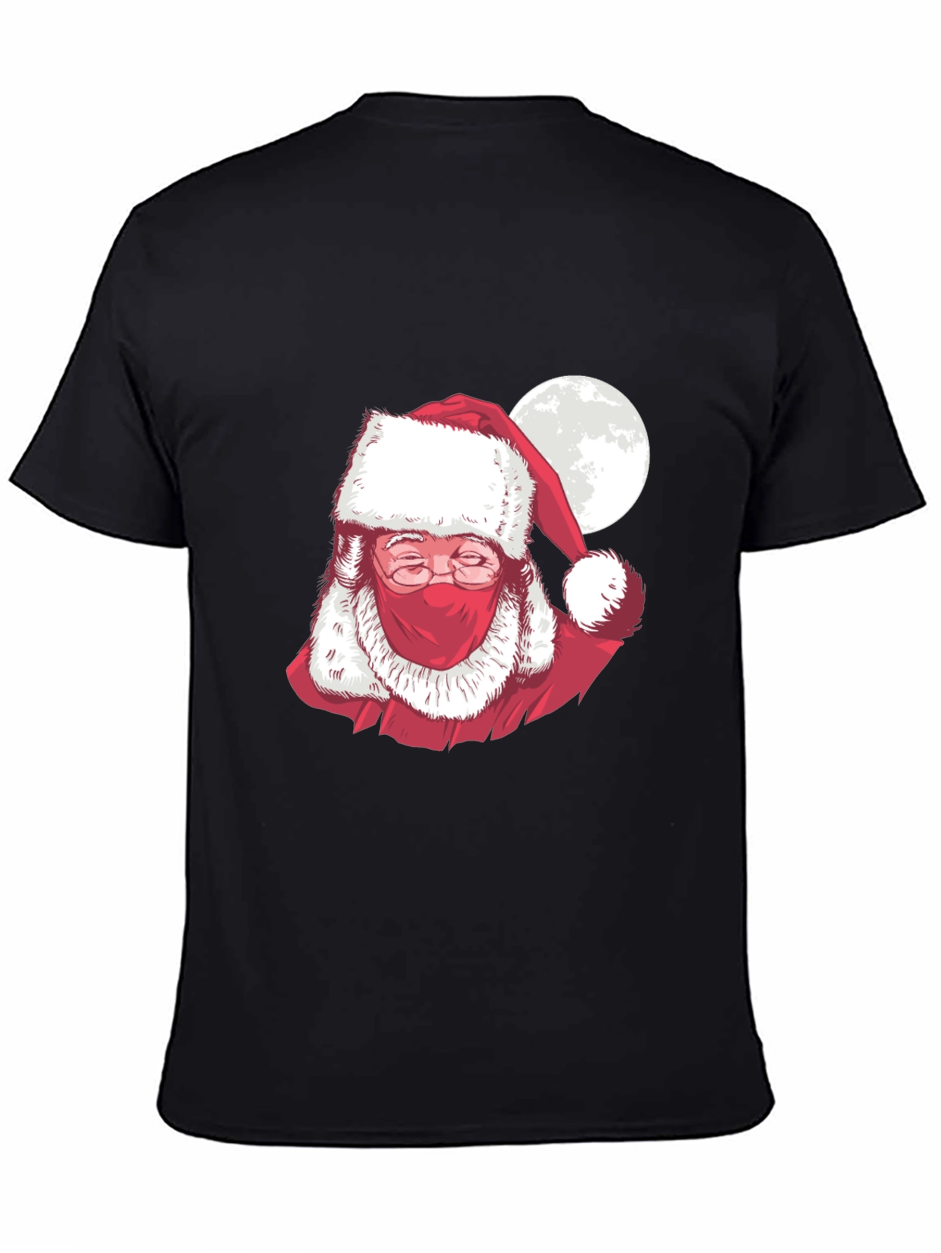 Masked Santa Claus Graphic T-Shirt - Holiday Cheer