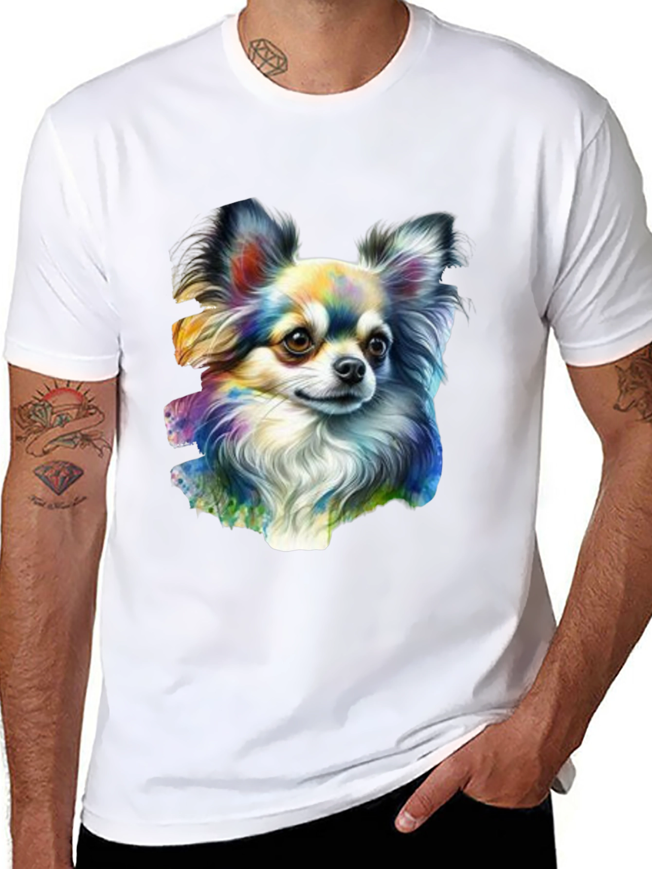 Chihuahua Dog Graphic Black T-Shirt