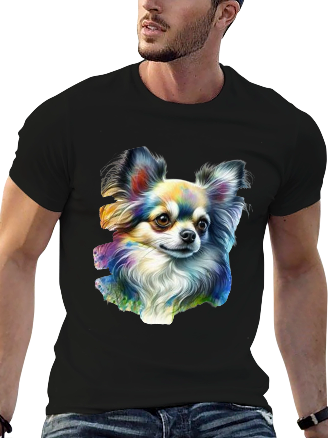 Chihuahua Dog Graphic Black T-Shirt