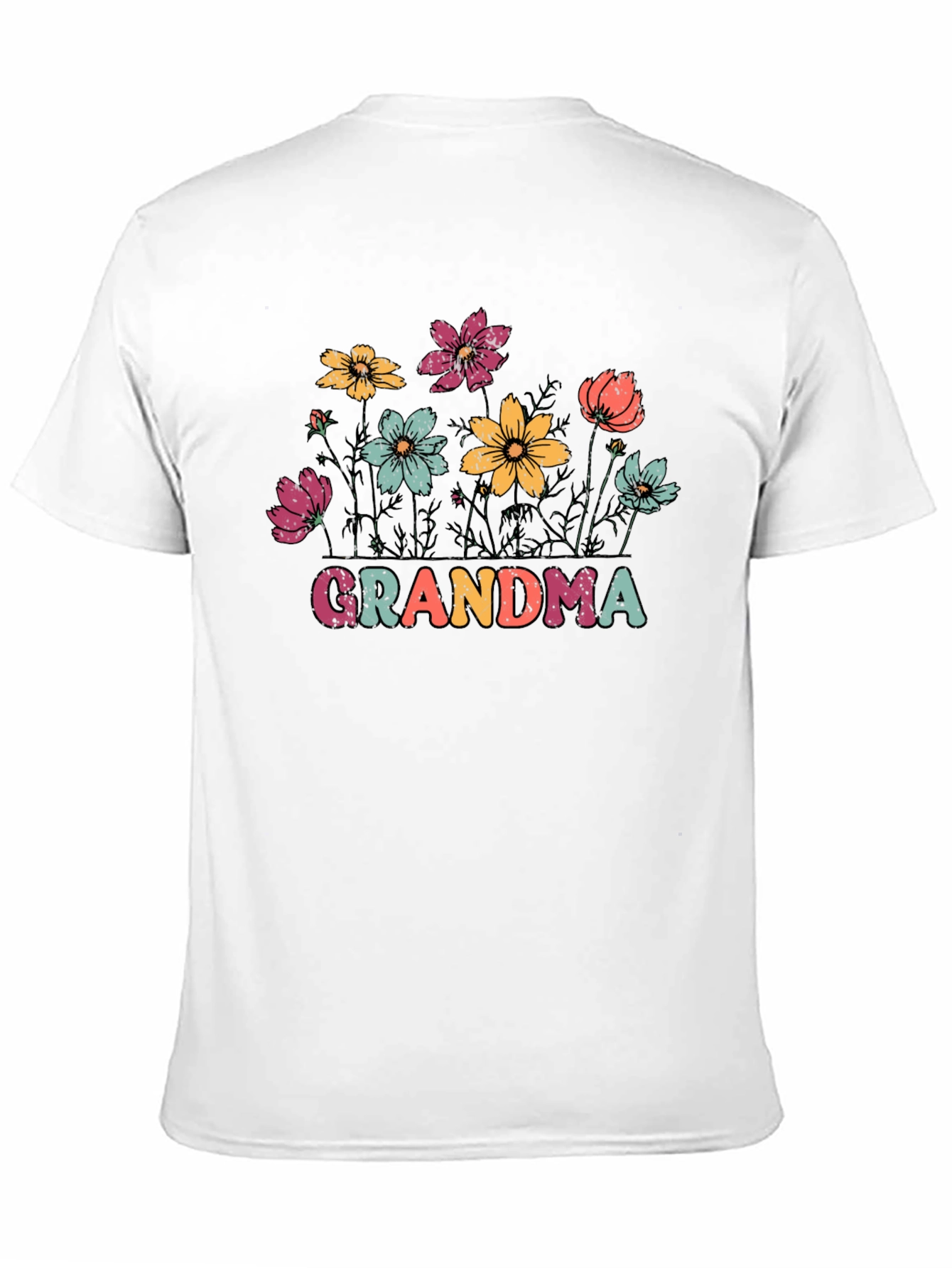 Grandma Floral Graphic Tee - Black Unisex T-Shirt