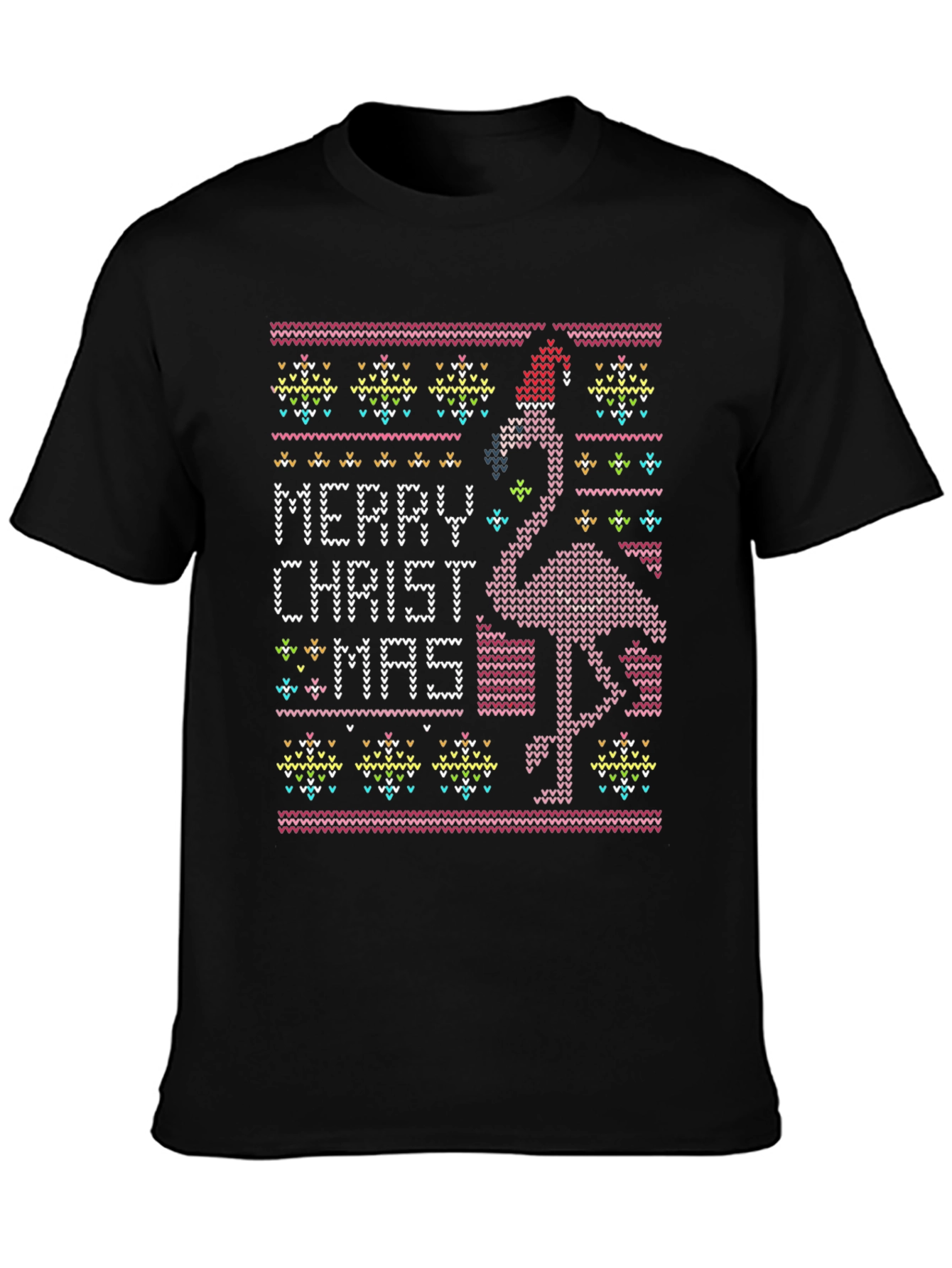 Merry Christ-Mas Flamingo Ugly Christmas Sweater T-Shirt