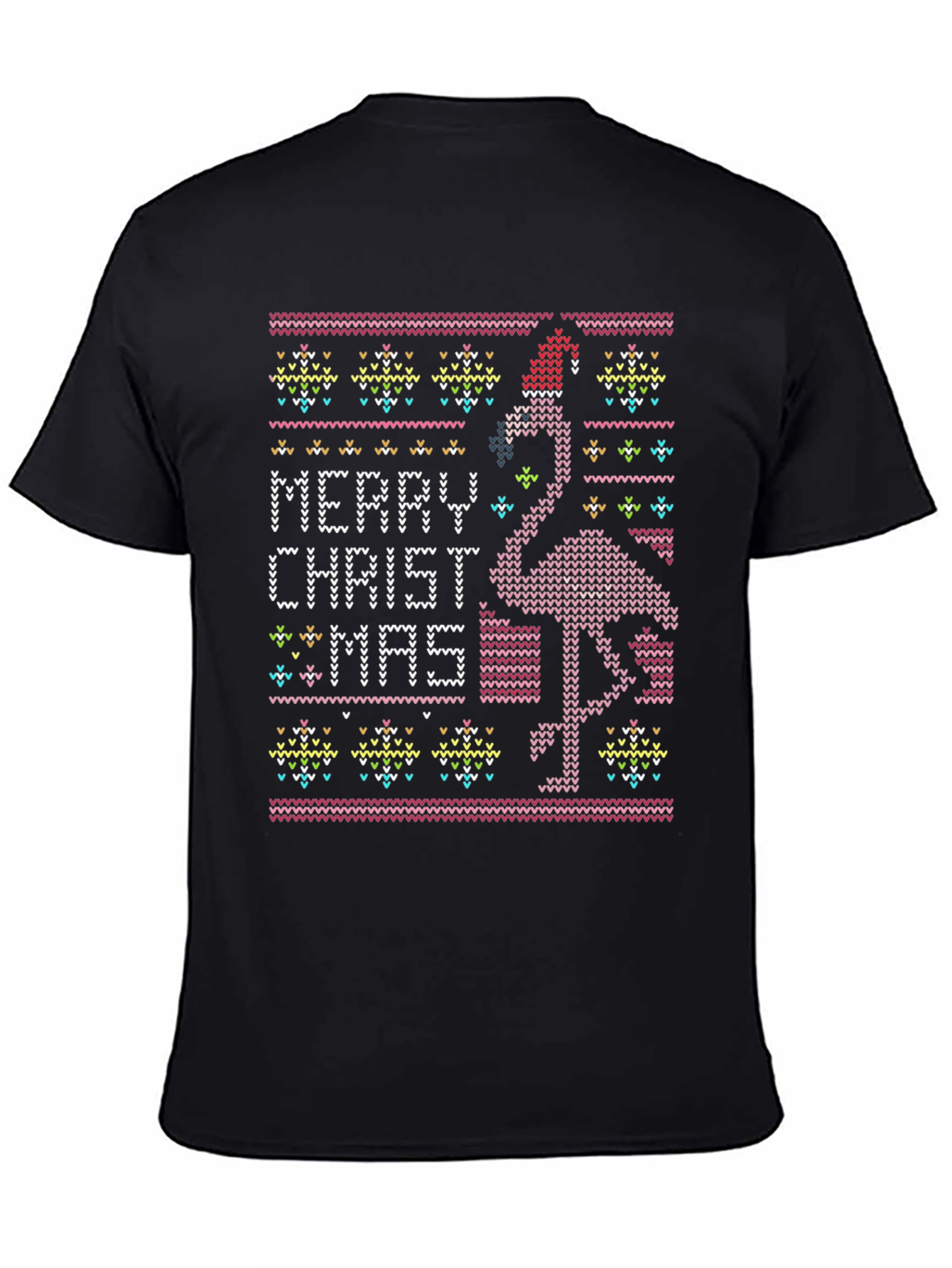 Merry Christ-Mas Flamingo Ugly Christmas Sweater T-Shirt