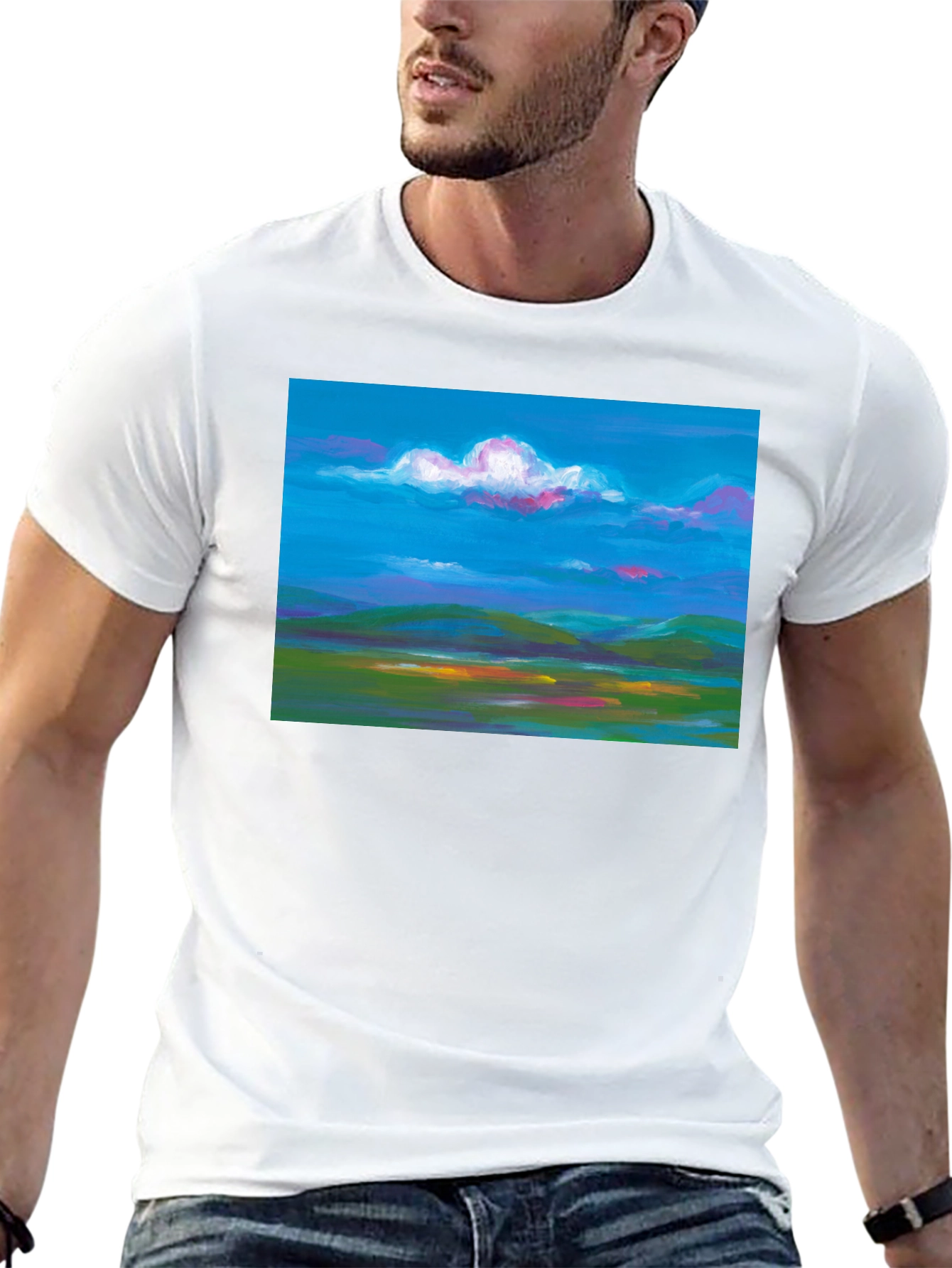 Vibrant Landscape Graphic Tee - Soft Cotton Comfort