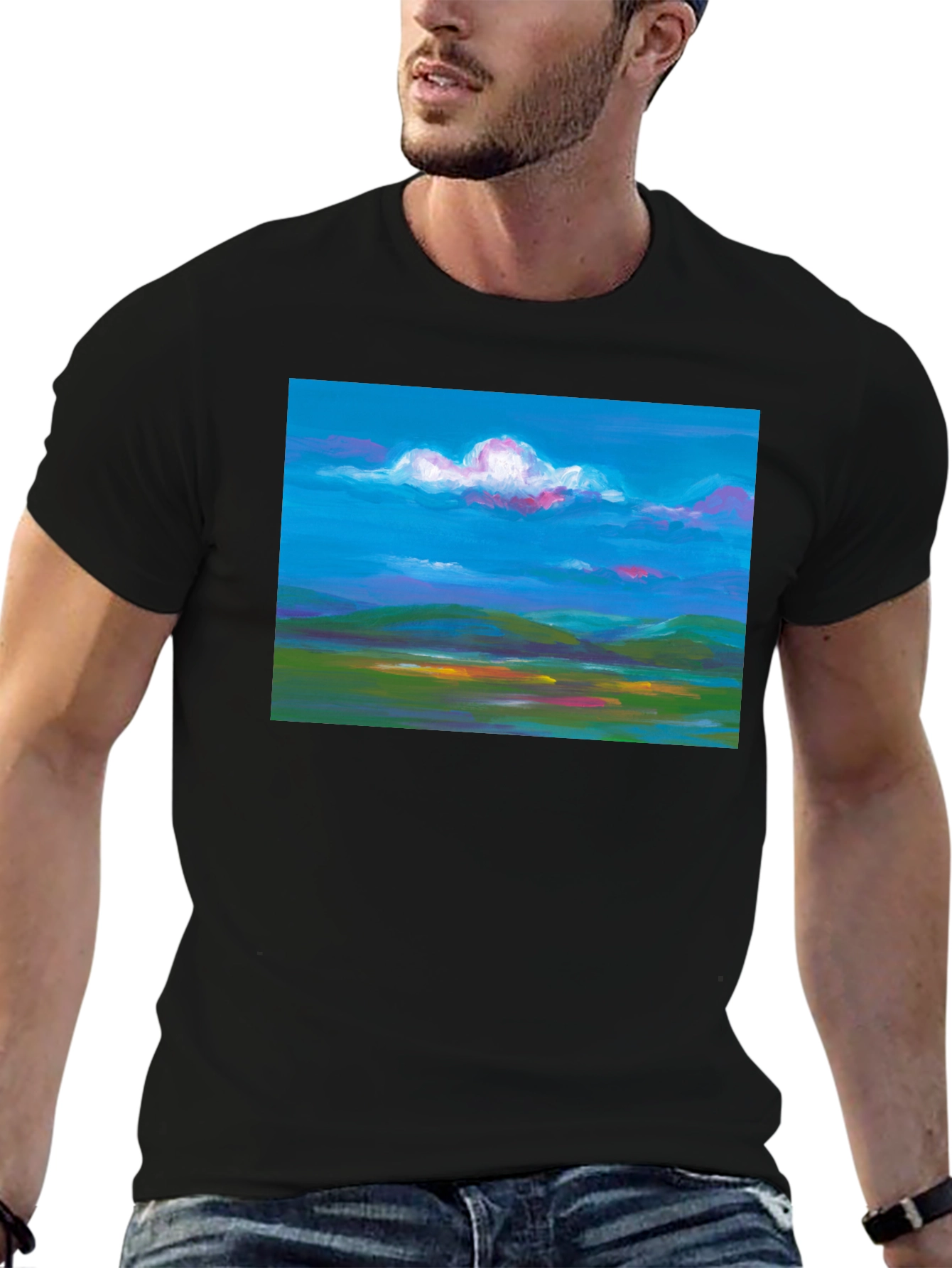 Vibrant Landscape Graphic Tee - Soft Cotton Comfort