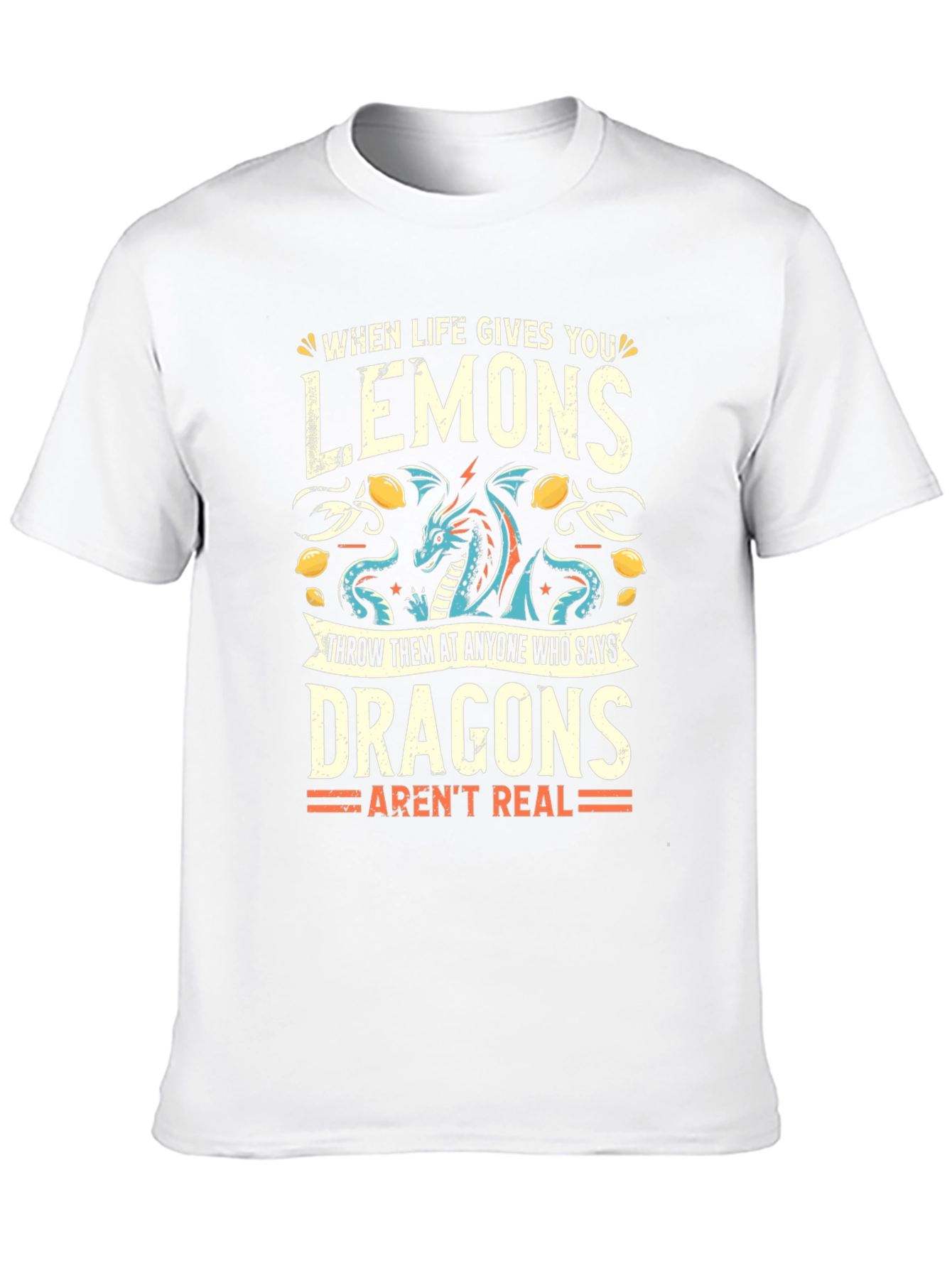 Funny Dragon Lemon Graphic T-Shirt