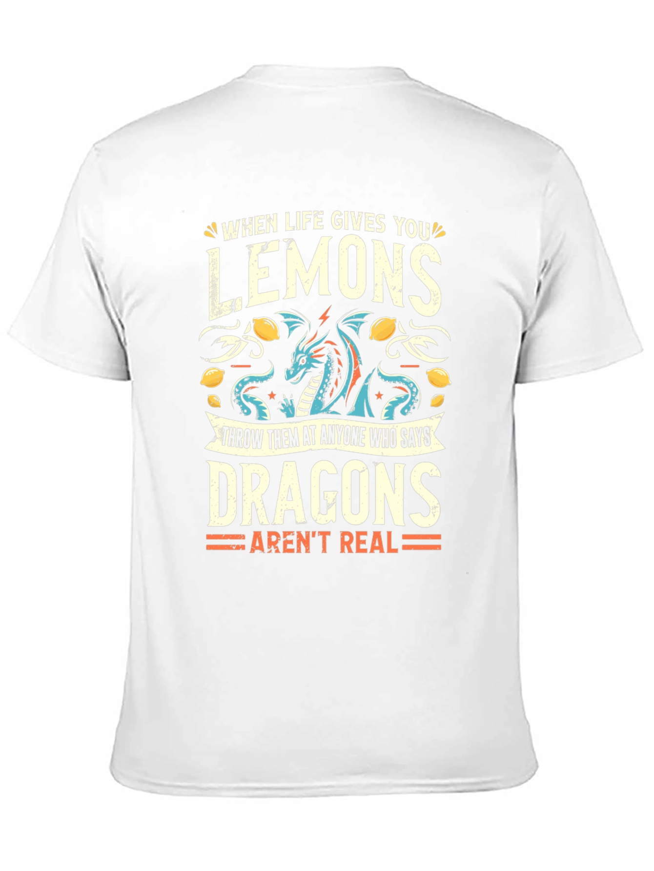 Funny Dragon Lemon Graphic T-Shirt
