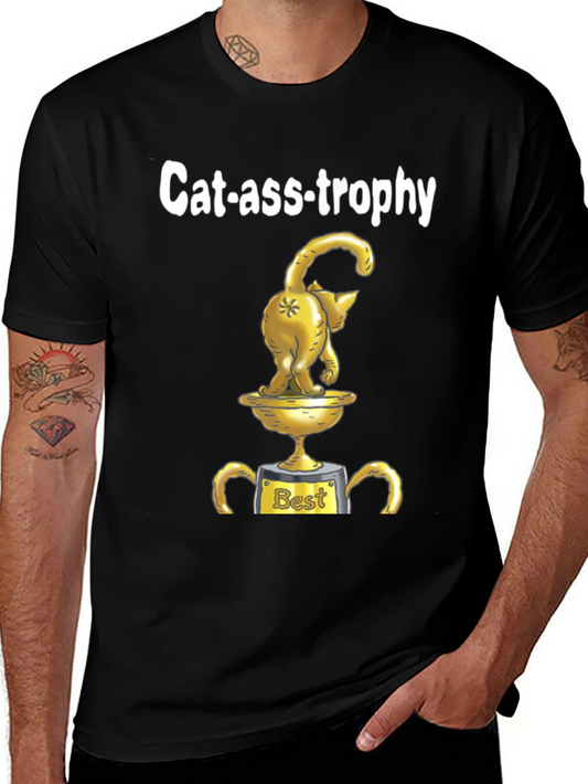 Cat-ass-trophy T-Shirt: Funny Cat Trophy Graphic Tee