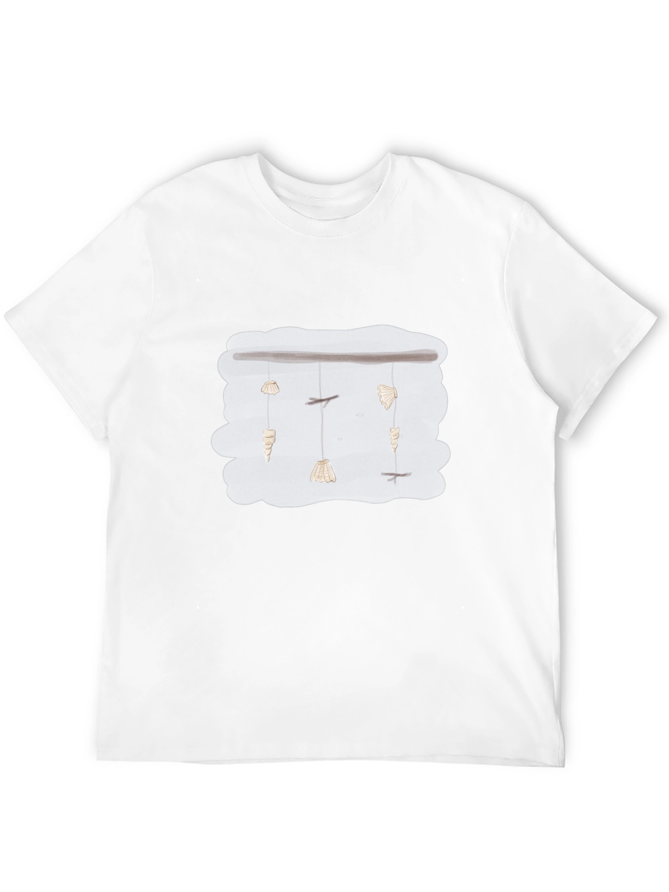 Sea Shell Mobile Graphic Tee - Black Cotton T-Shirt