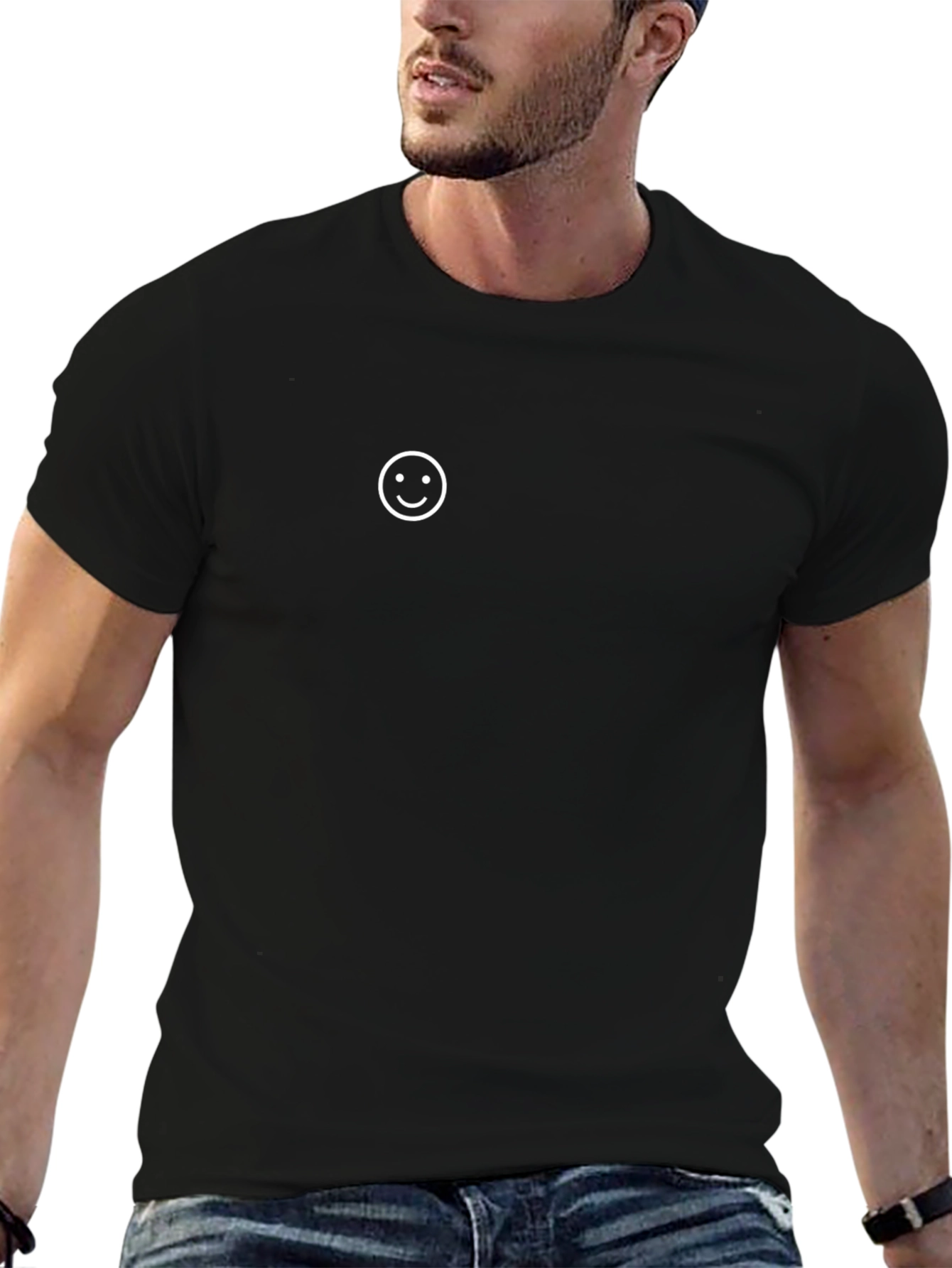 Smiley Face Graphic Black T-Shirt