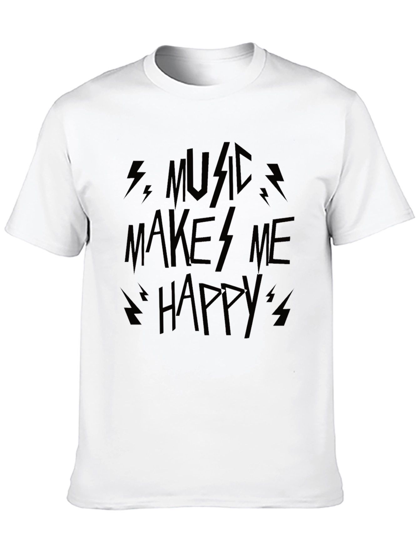 Music Makes Me Happy Graphic Tee - Black
