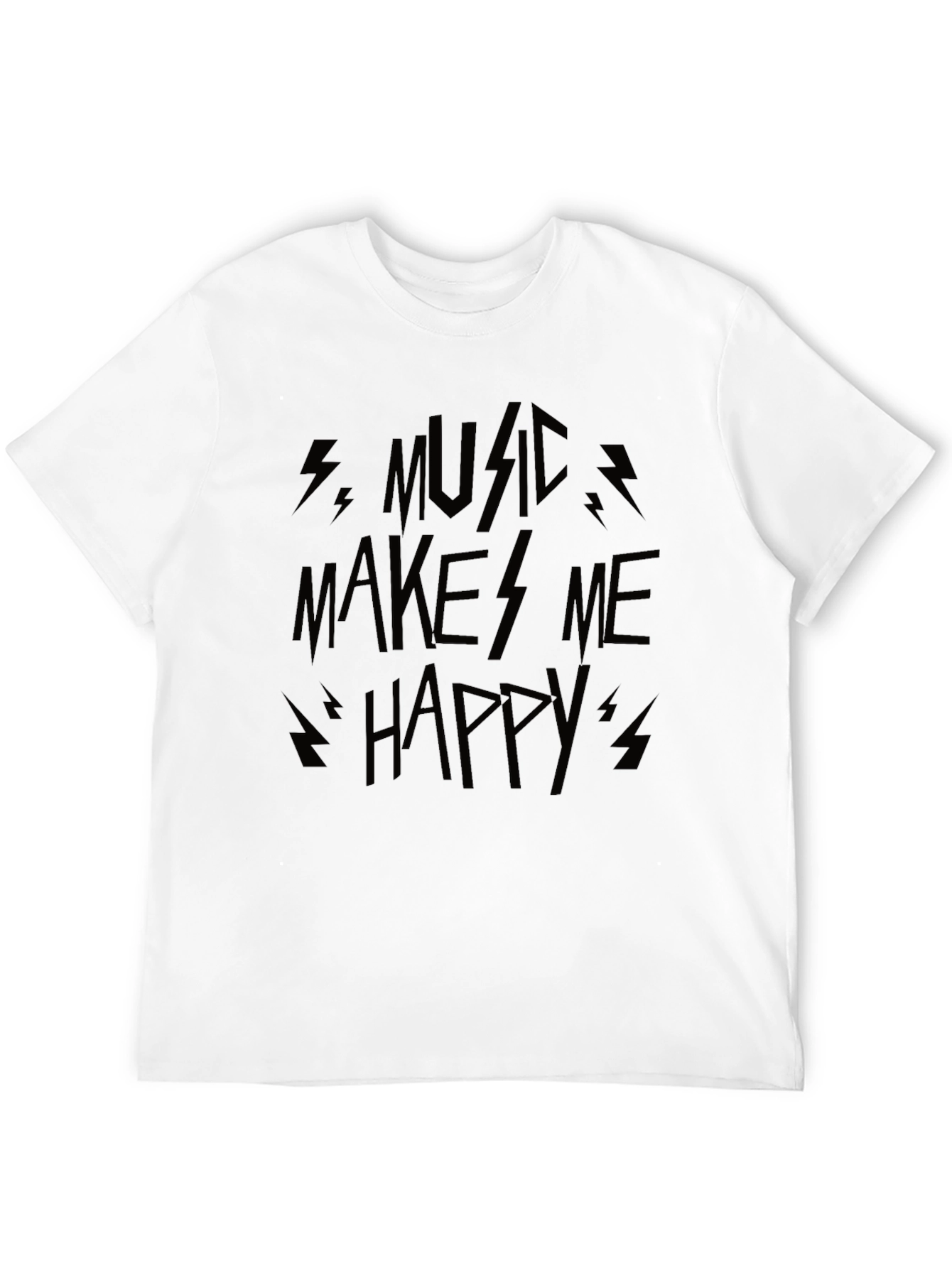 Music Makes Me Happy Graphic Tee - Black