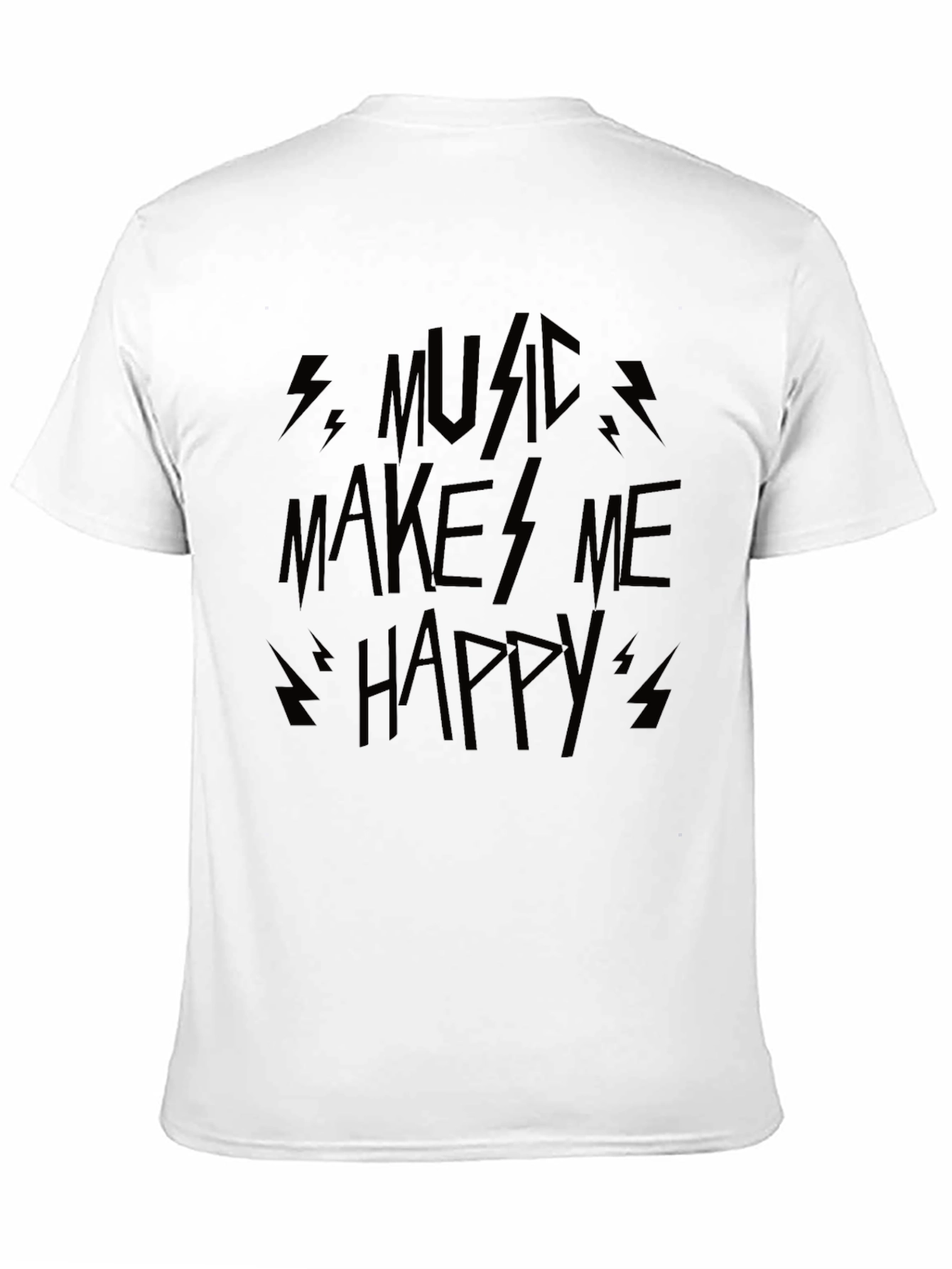 Music Makes Me Happy Graphic Tee - Black