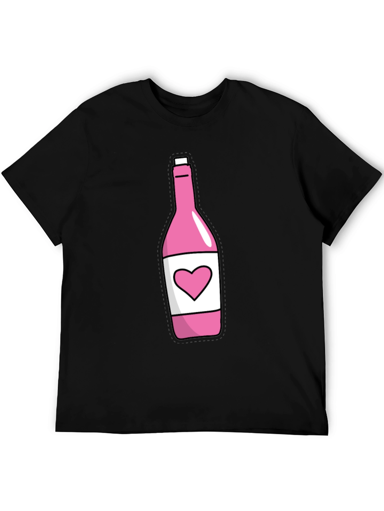Pink Heart Bottle T-Shirt - Novelty Graphic Tee