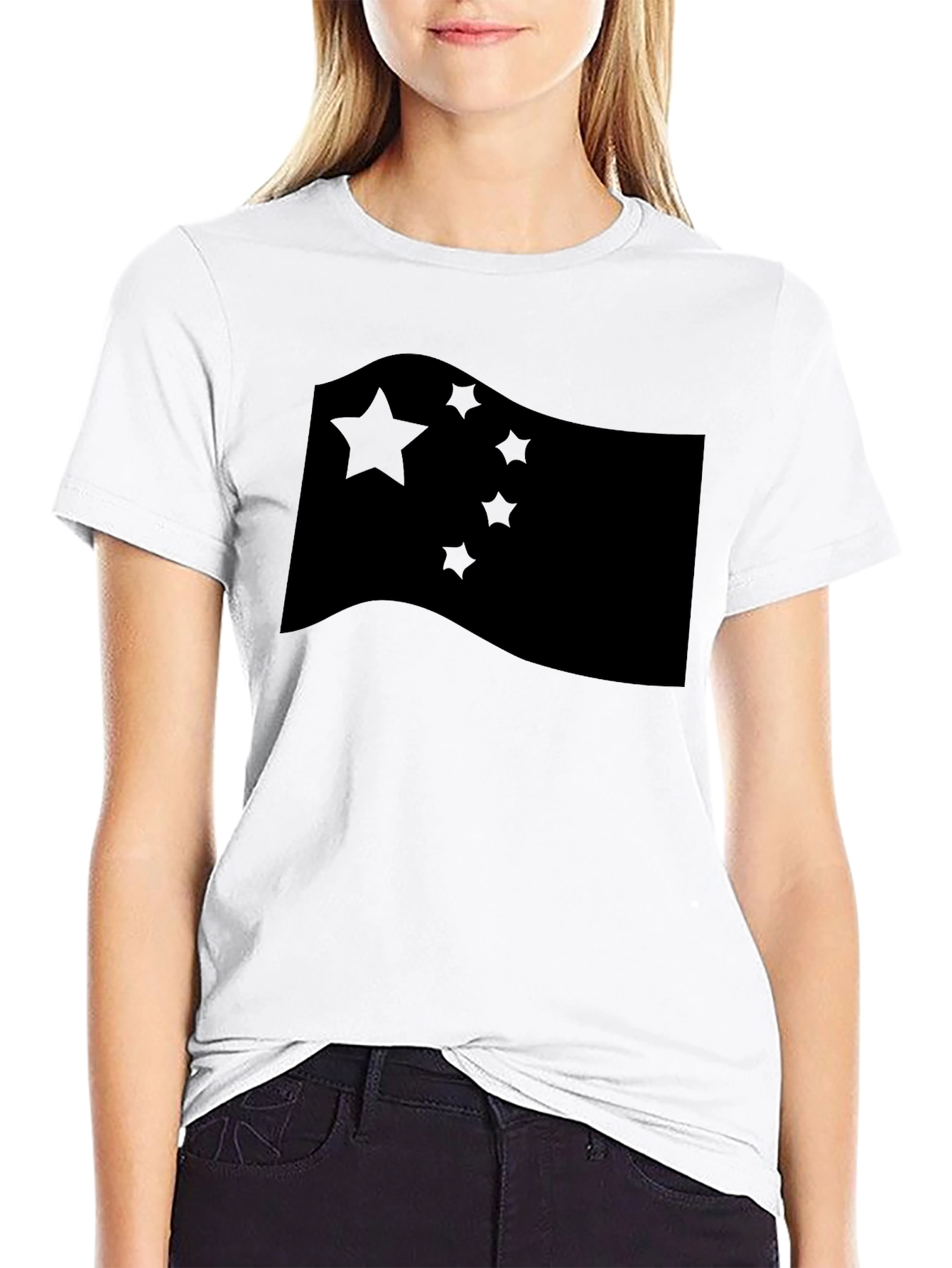 China Flag Graphic T-Shirt Crew Neck Casual Style
