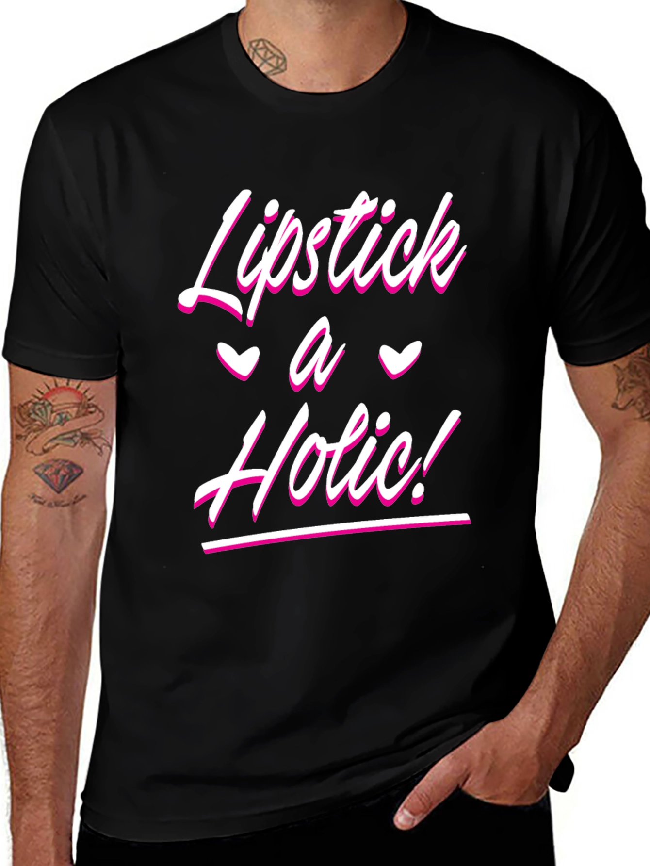 Lipstick A Holic! Black T-Shirt