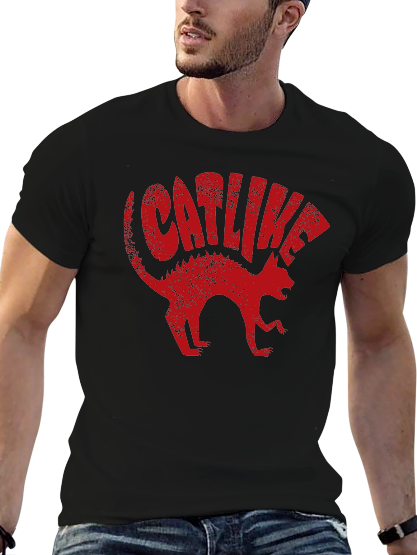 Catlike T-Shirt - Mens Black Graphic Tee