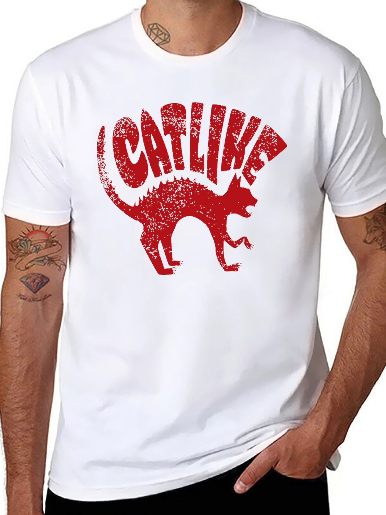 Catlike T-Shirt - Mens Black Graphic Tee