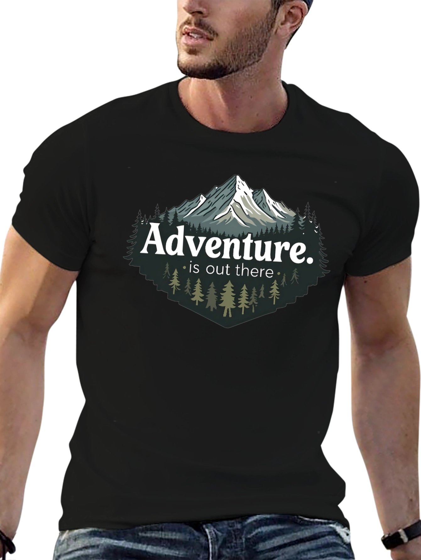 Adventure Awaits Graphic Tee - Mountain Scene Shirt
