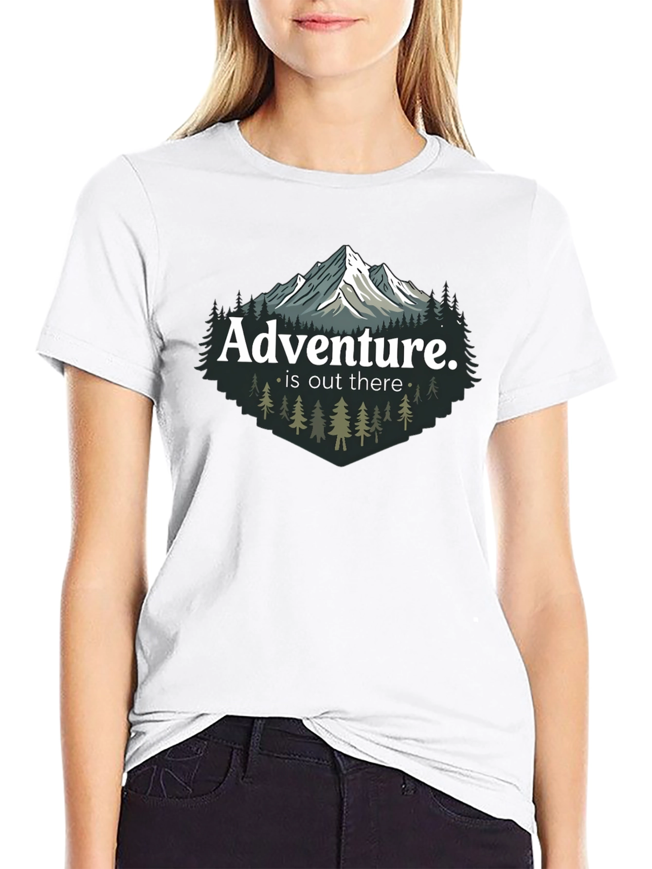 Adventure Awaits Graphic Tee - Mountain Scene Shirt