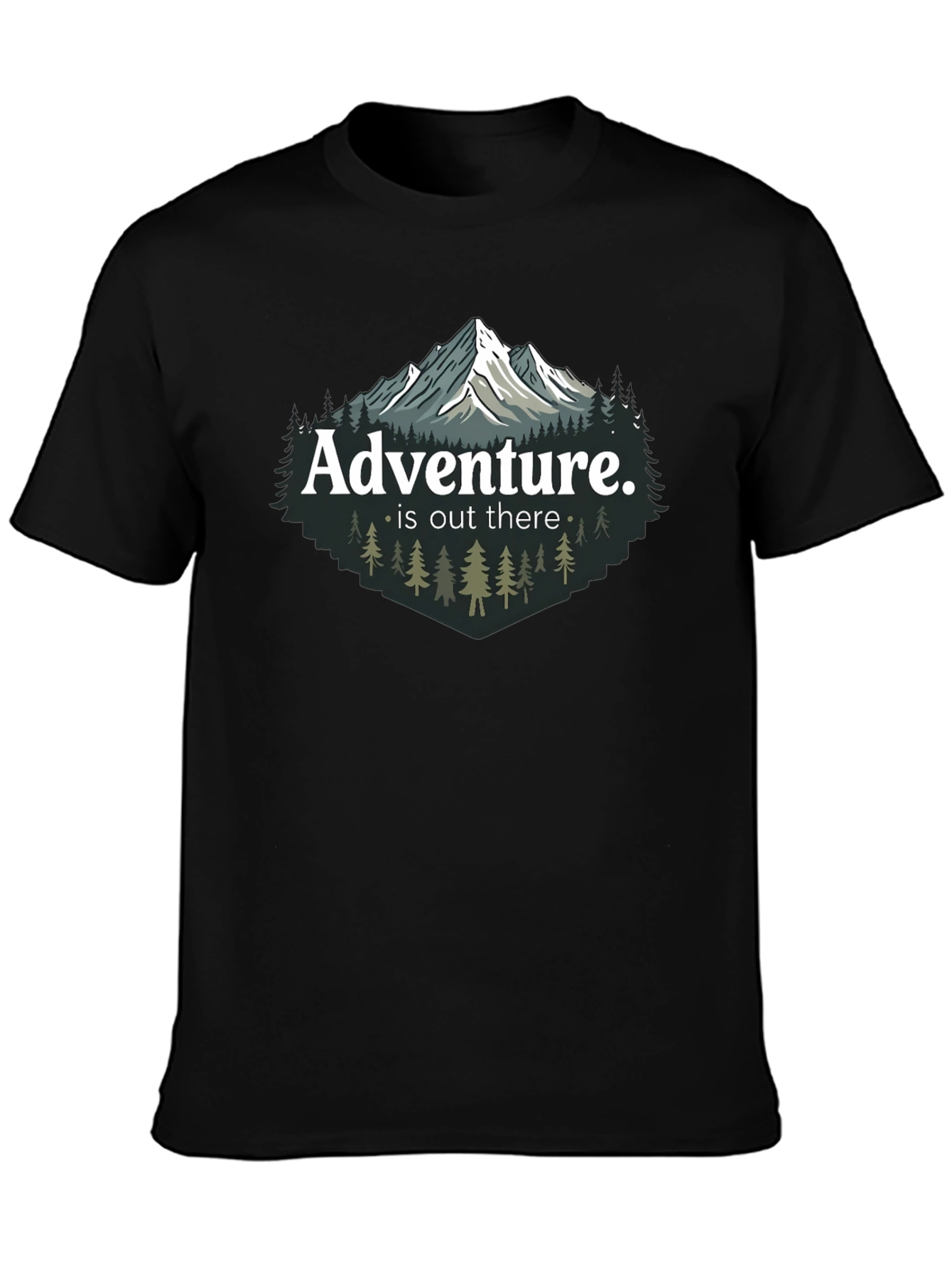 Adventure Awaits Graphic Tee - Mountain Scene Shirt