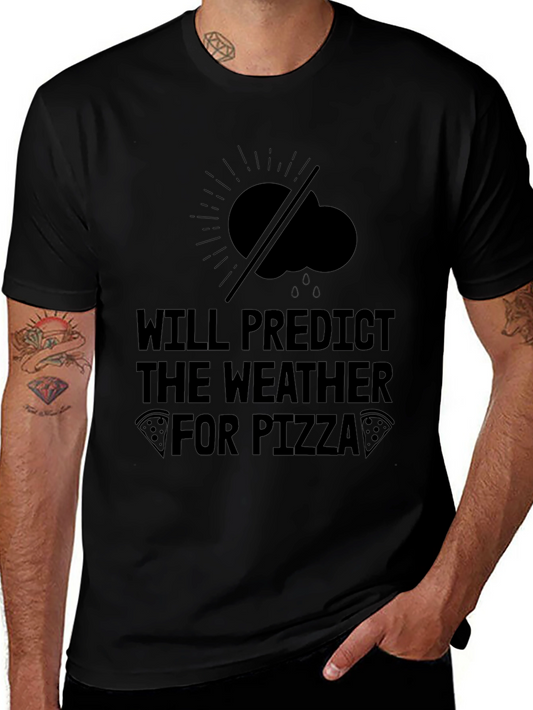 Weather for Pizza Black T-Shirt