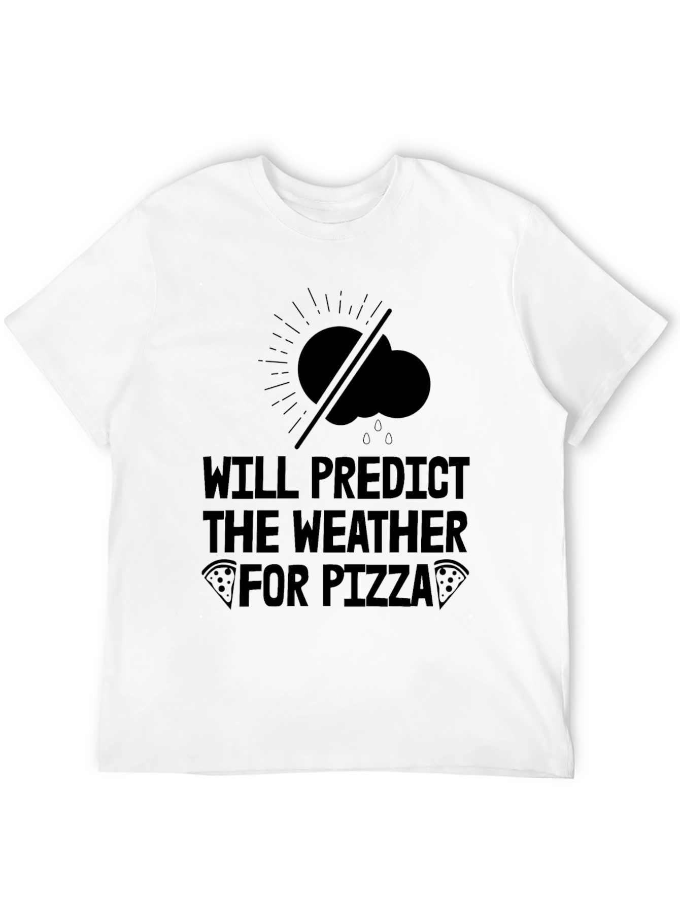 Weather for Pizza Black T-Shirt