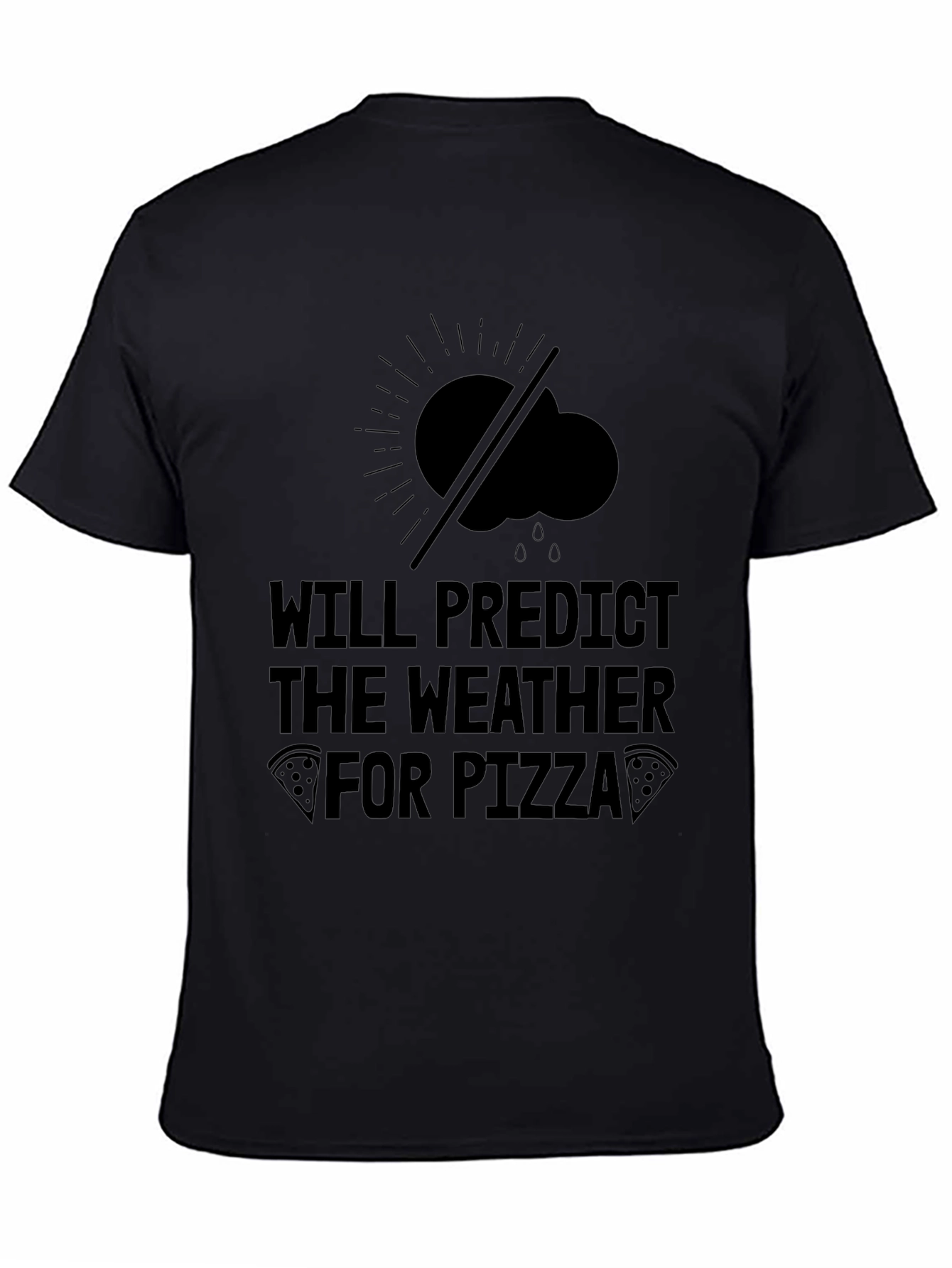 Weather for Pizza Black T-Shirt