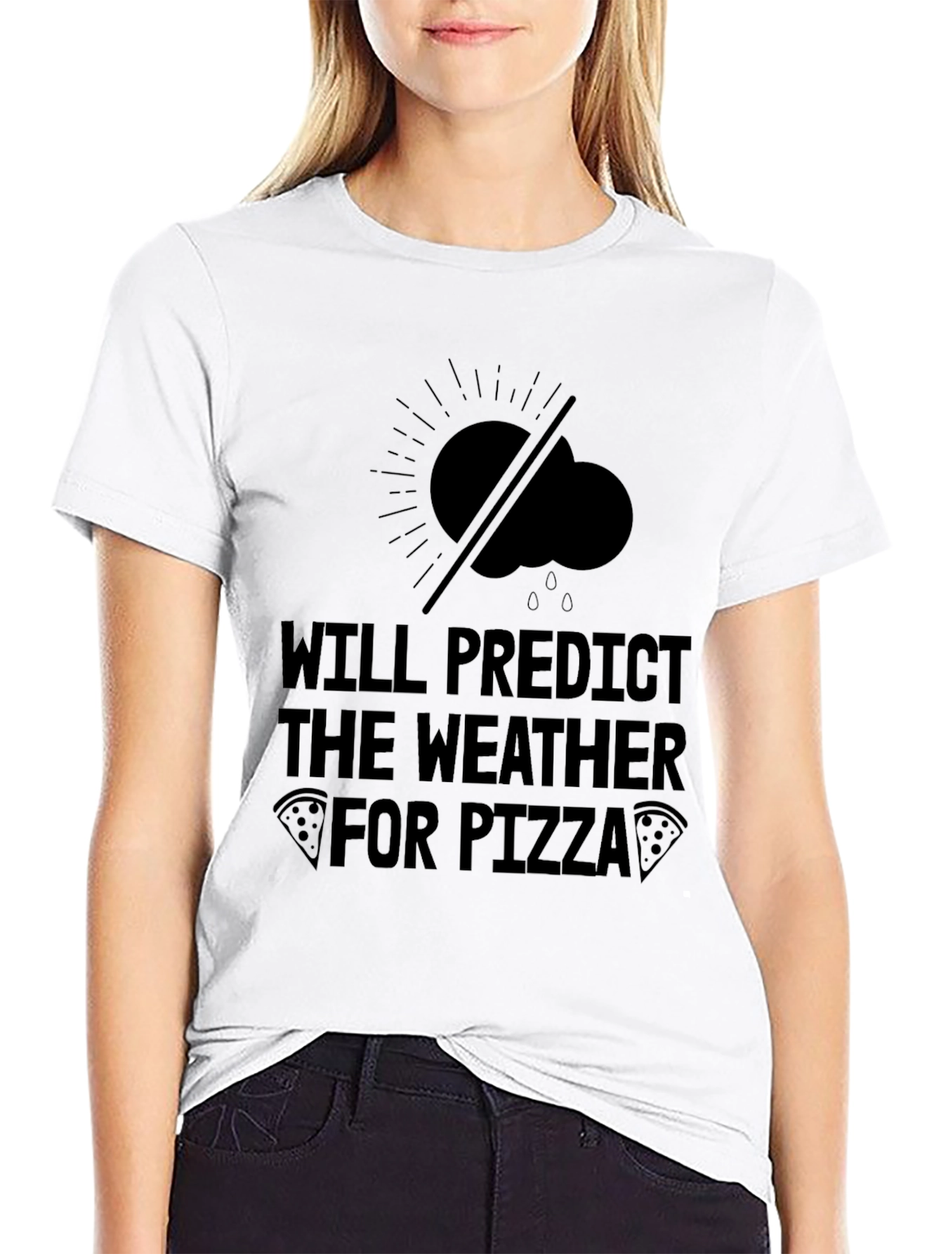 Weather for Pizza Black T-Shirt