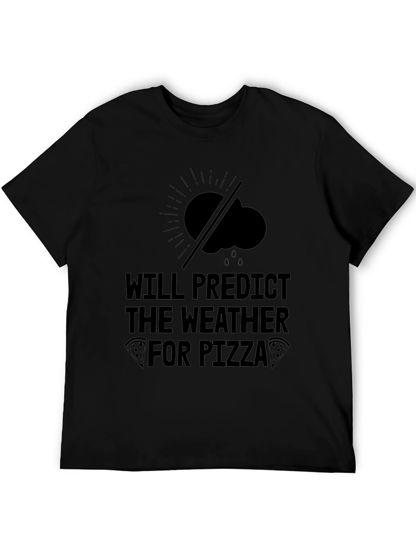 Weather for Pizza Black T-Shirt