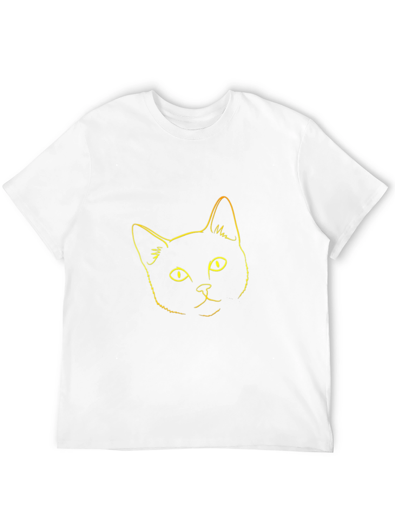 Cool Cat Outline Graphic Tee - Black