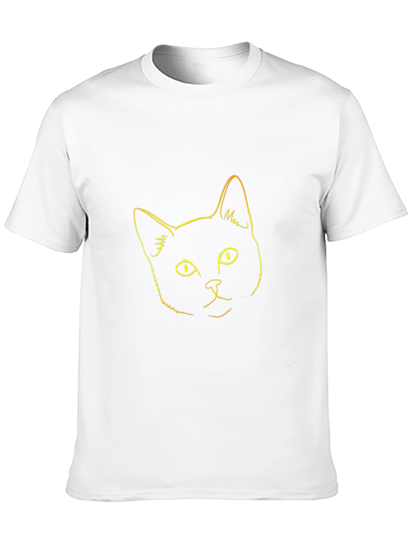 Cool Cat Outline Graphic Tee - Black