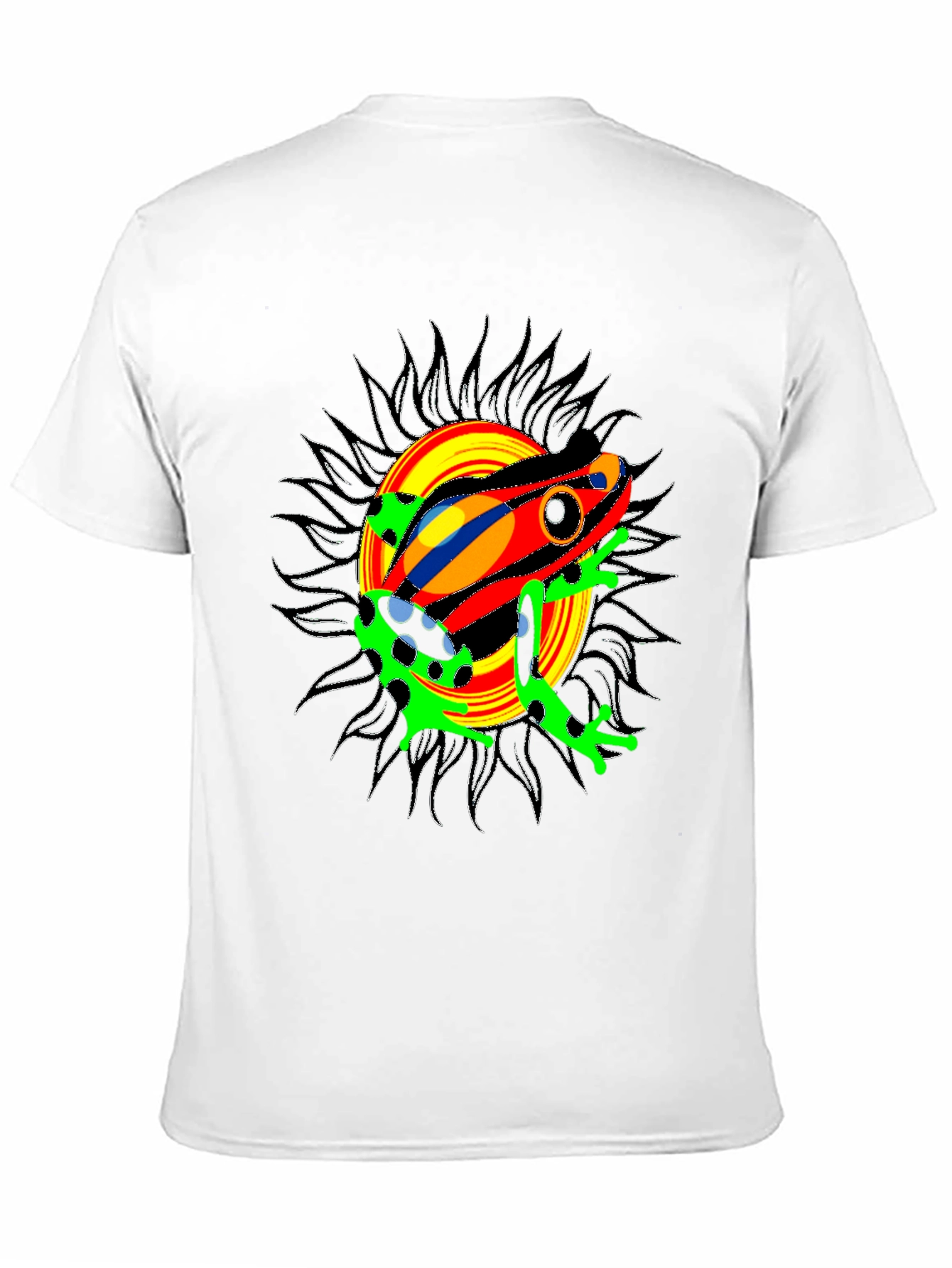 Psychedelic Frog Graphic Tee - Black Cotton Blend T-Shirt