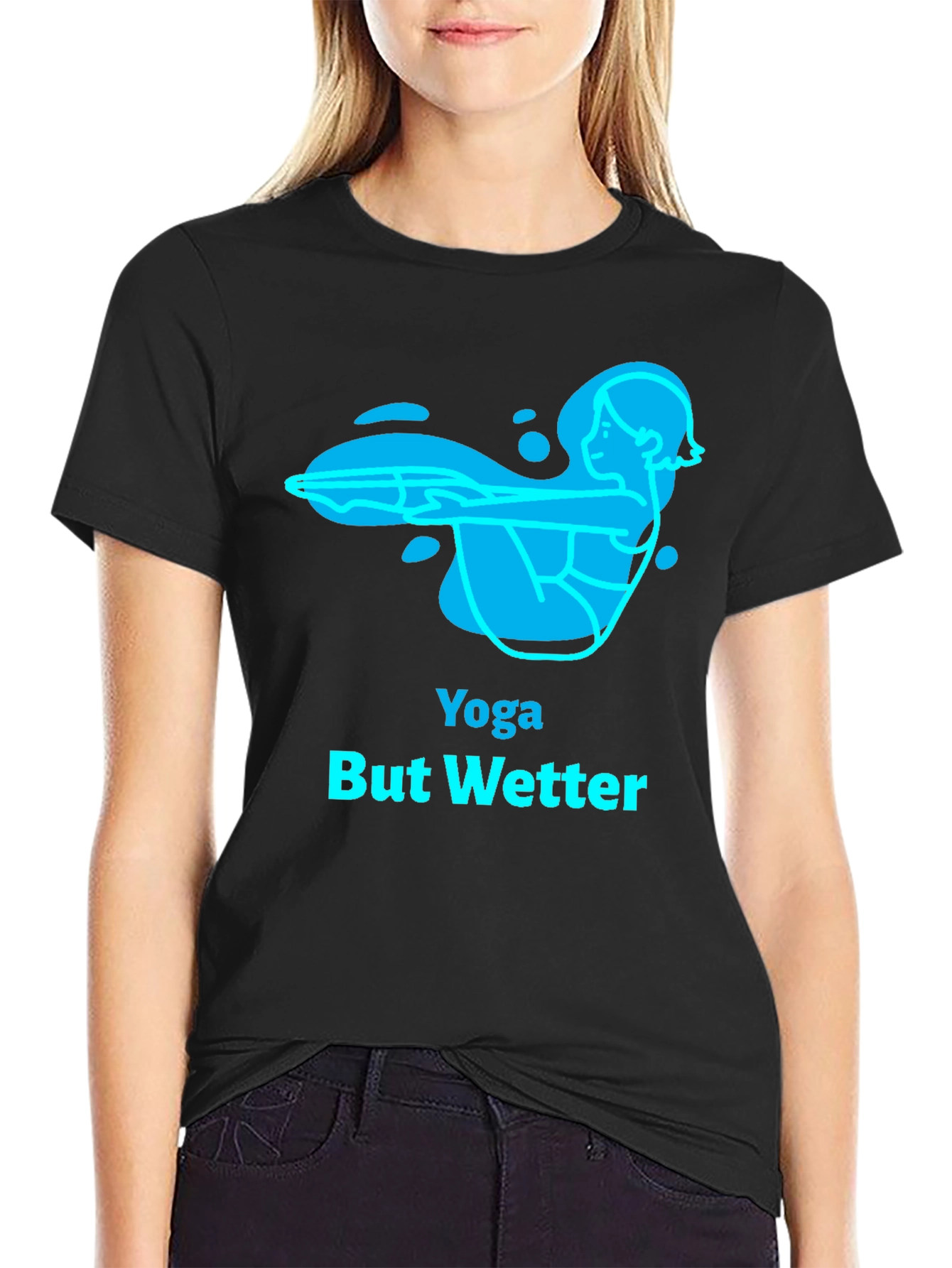Yoga But Wetter Black T-Shirt