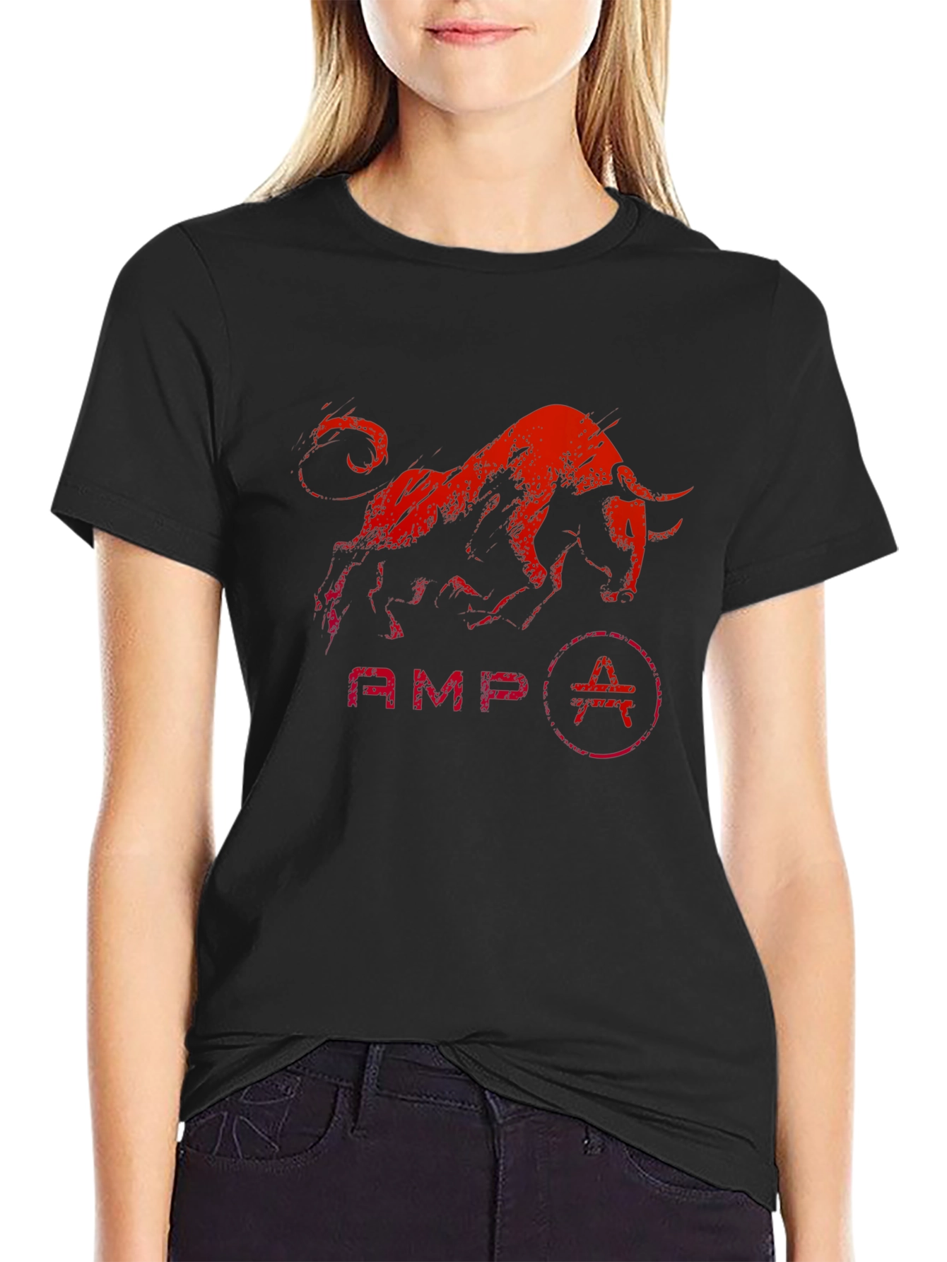 AMP Bull Graphic T-Shirt - Black