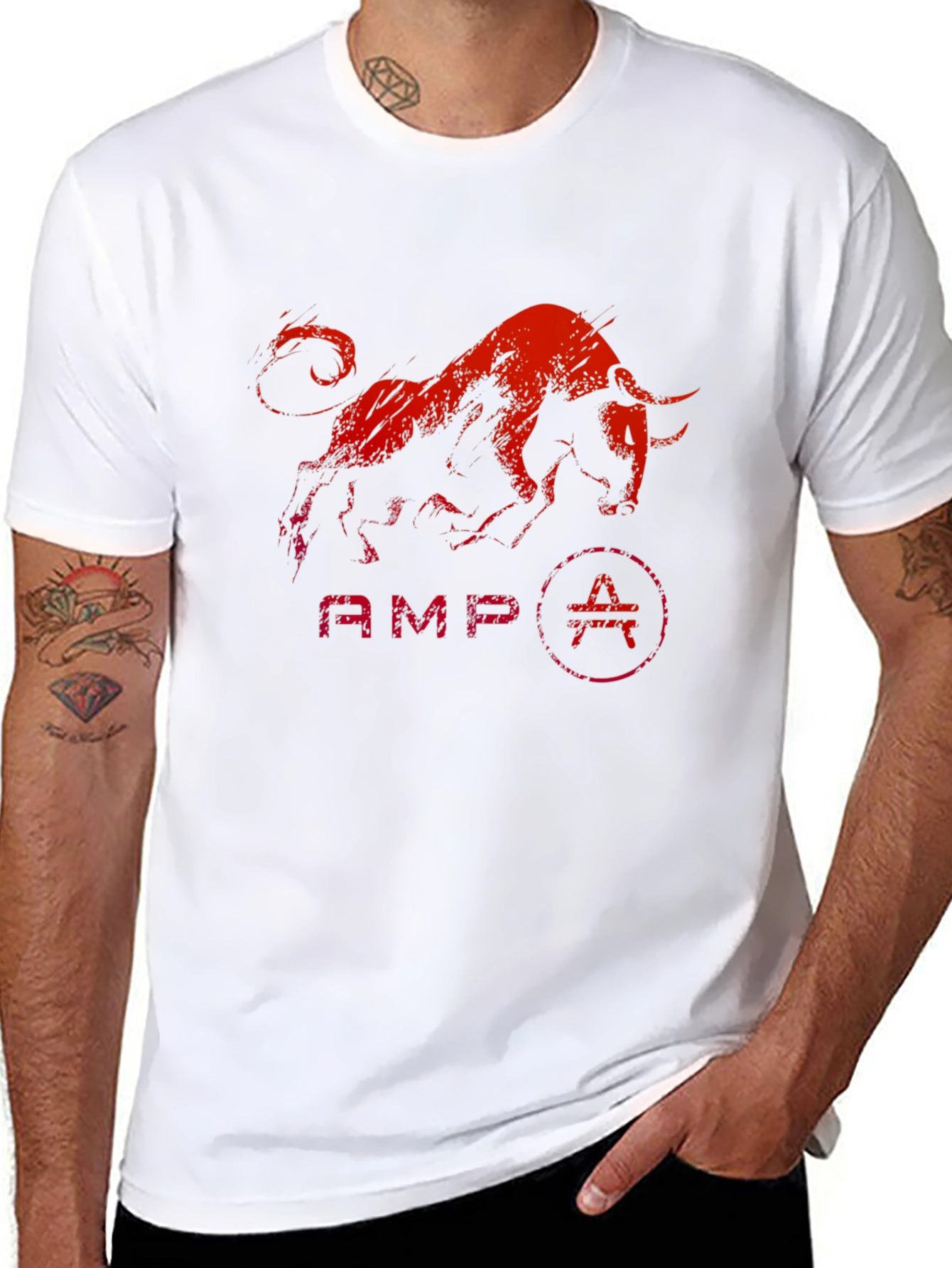 AMP Bull Graphic T-Shirt - Black