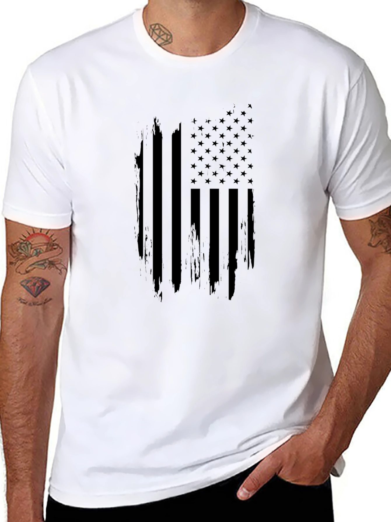 Distressed American Flag Graphic T-Shirt