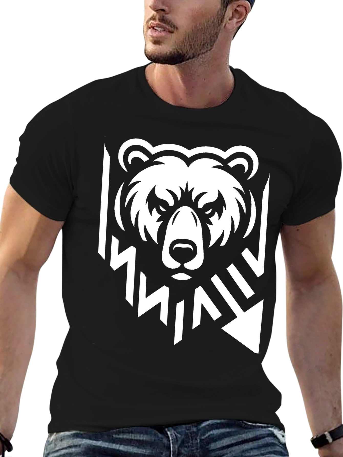 Bear Graphic Black T-Shirt - Modern Style