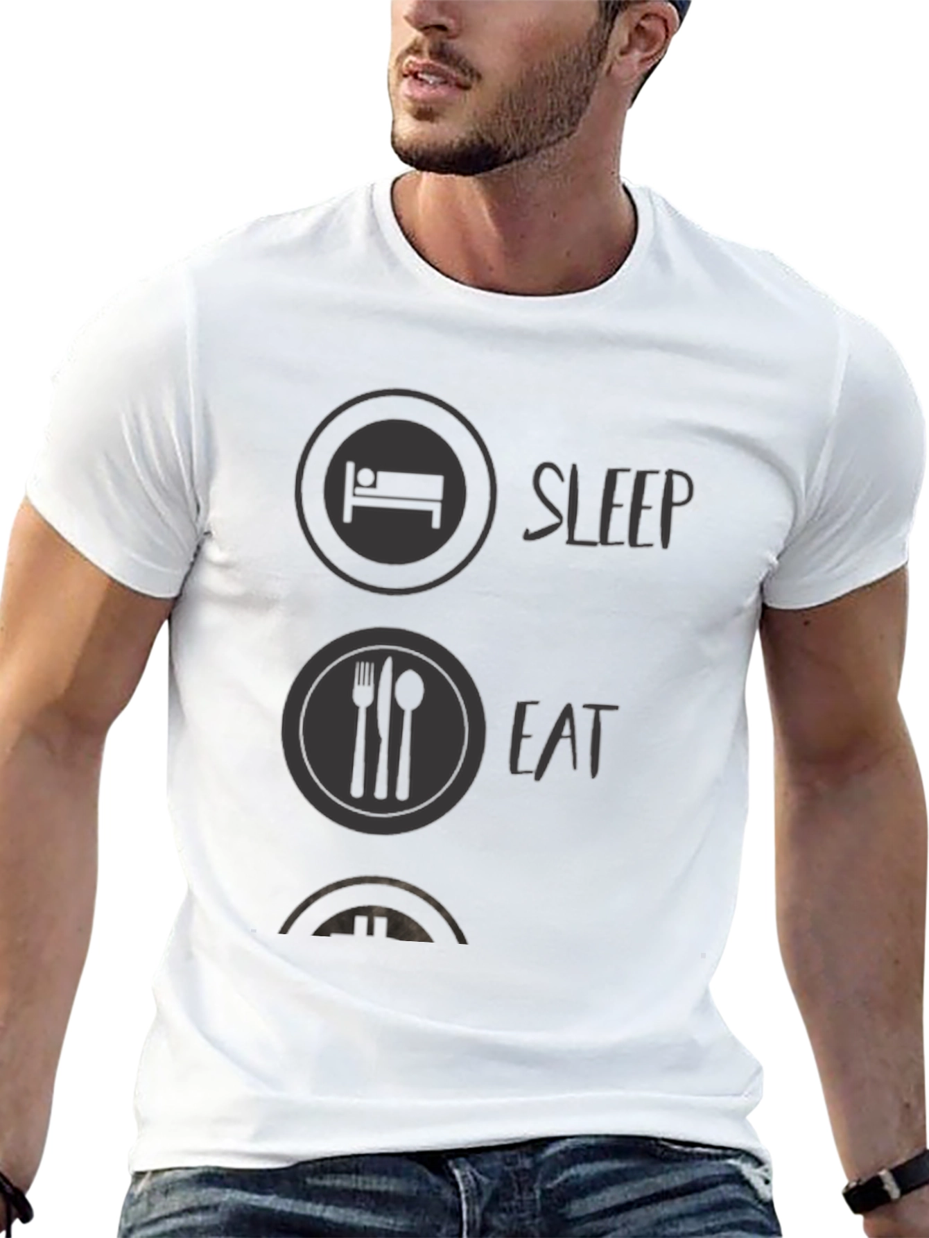 Sleep Eat Game Black Graphic Tee