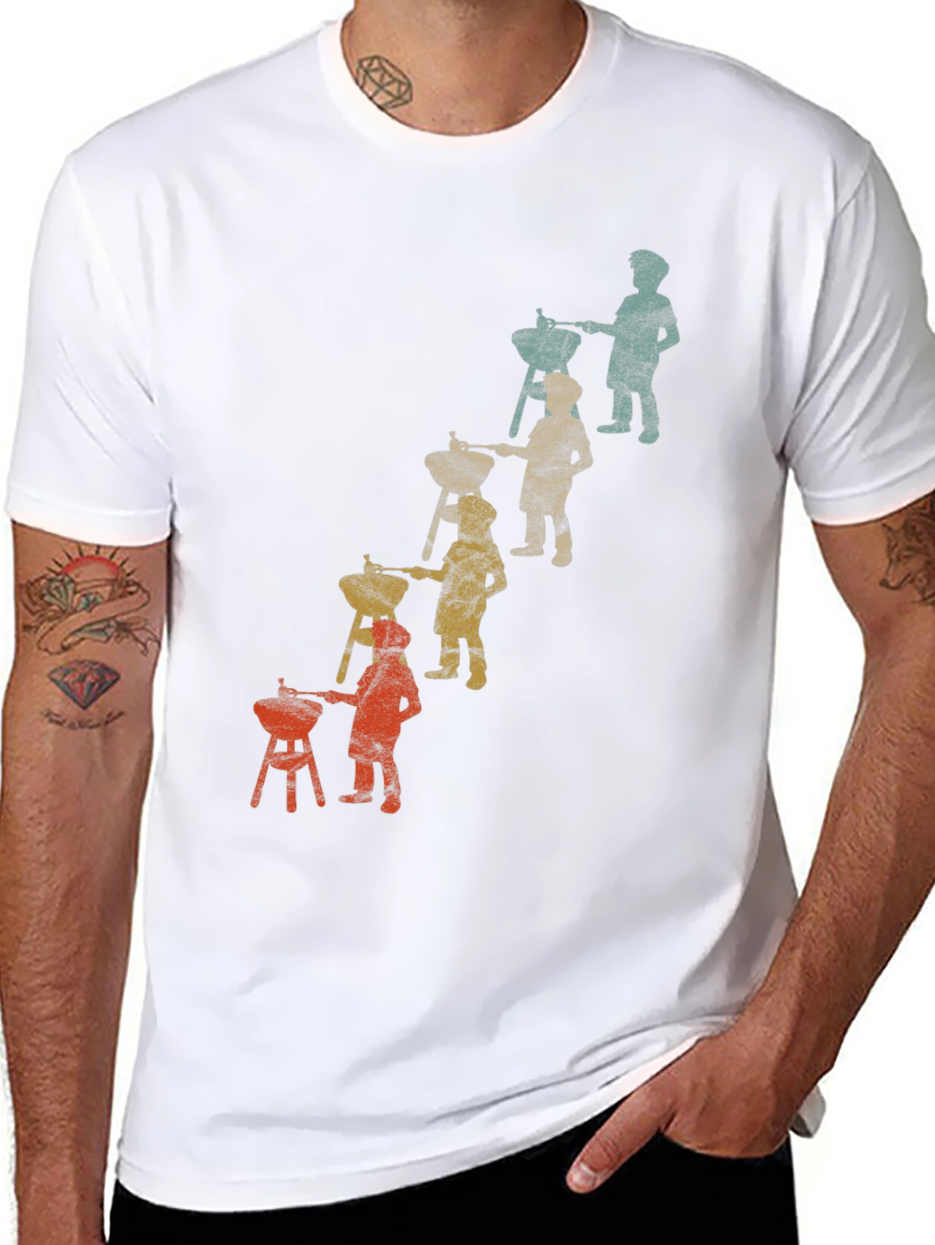 Retro BBQ Evolution T-Shirt