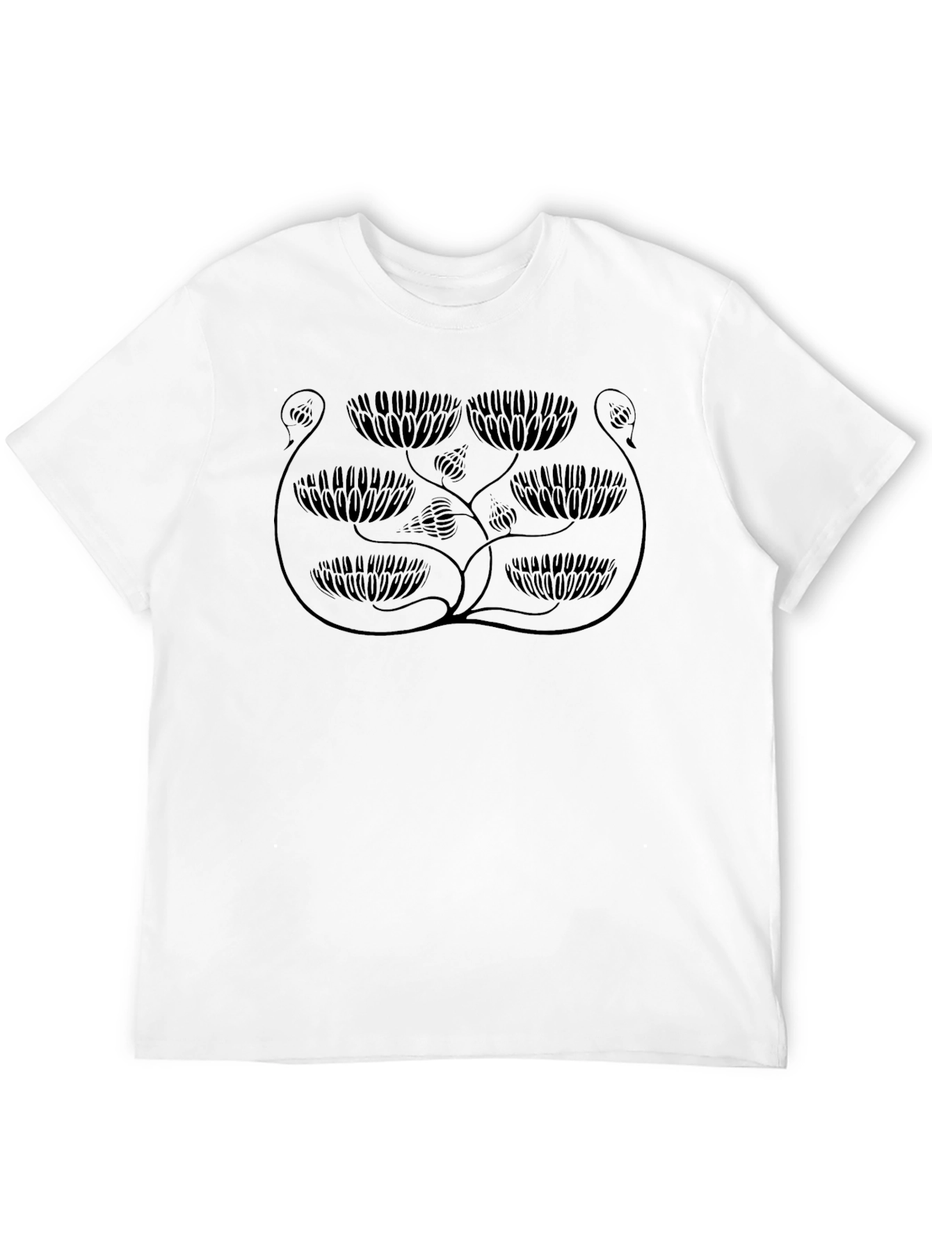 Floral Design Black Graphic Tee