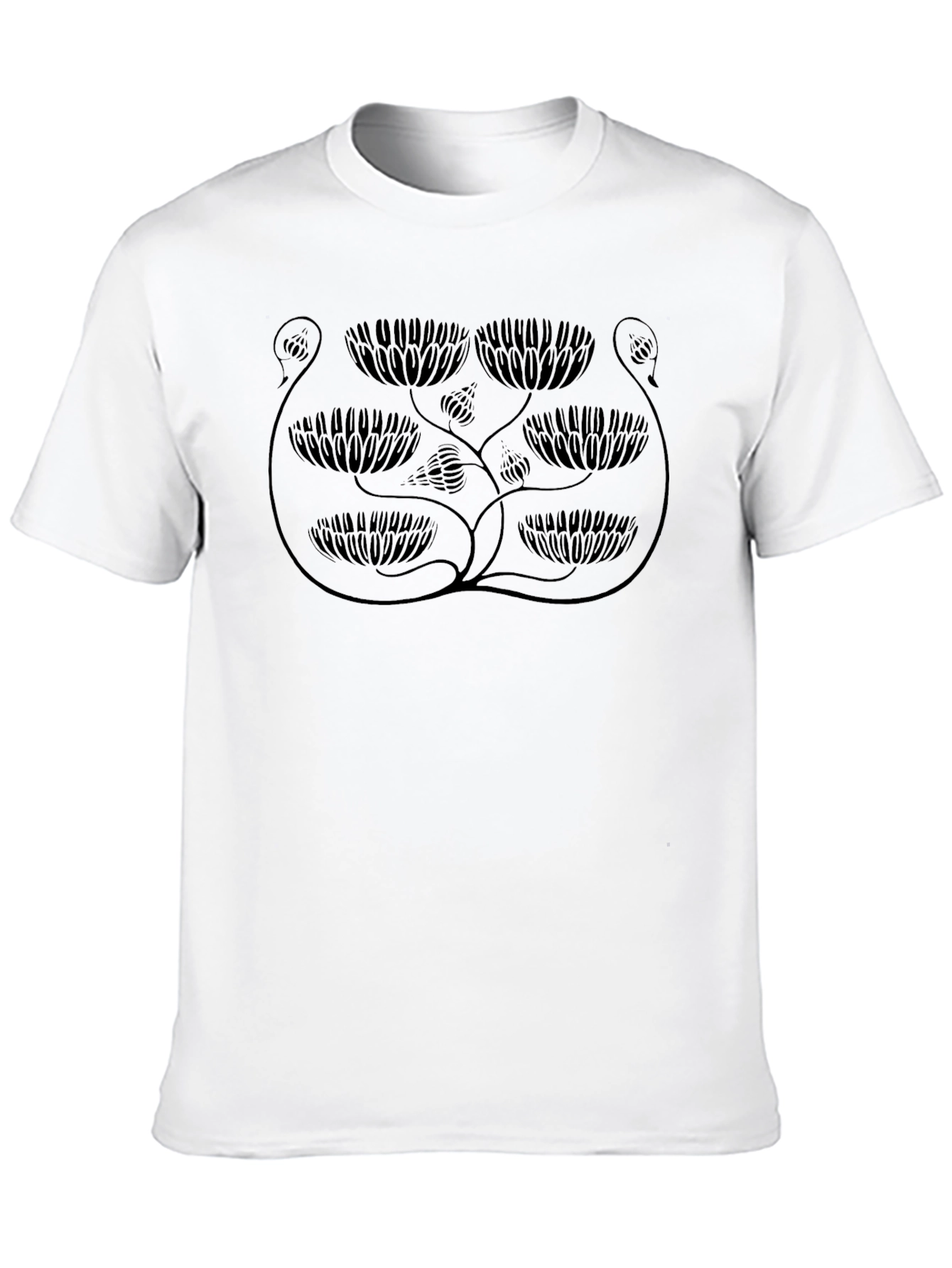 Floral Design Black Graphic Tee