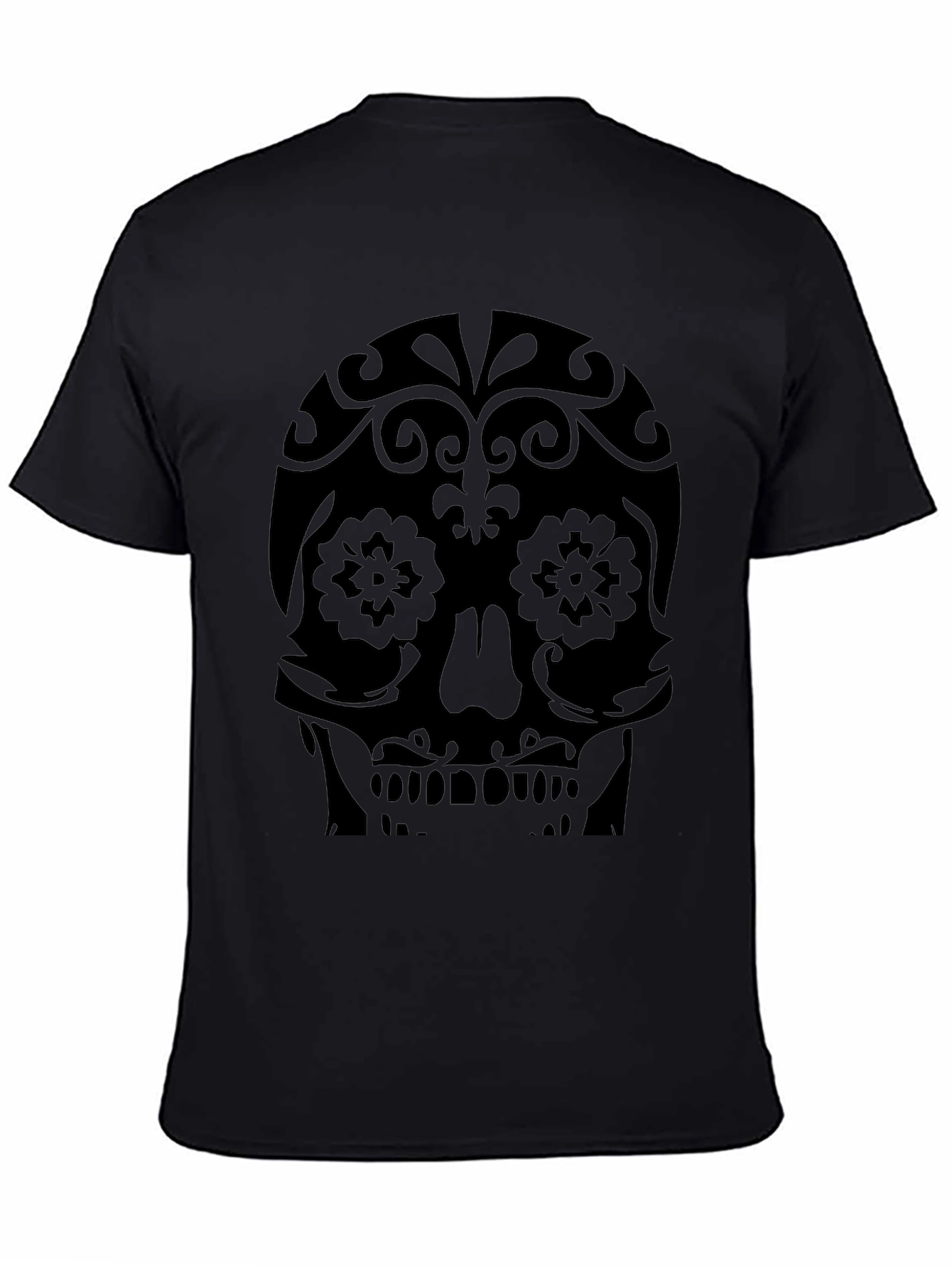 Black Skull Graphic Tee - Dia de los Muertos