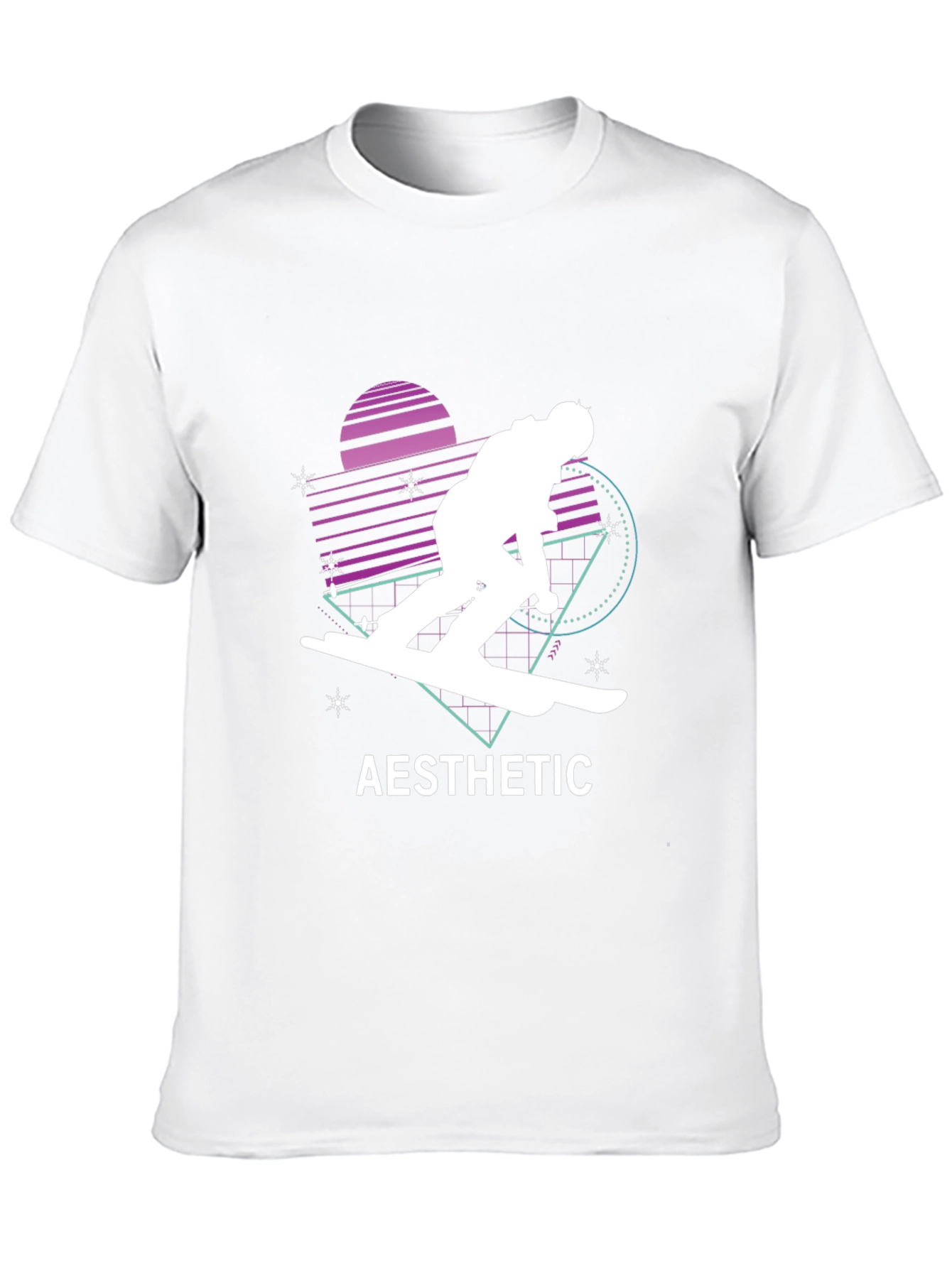 Aesthetic Retro Skiing T-Shirt - Black