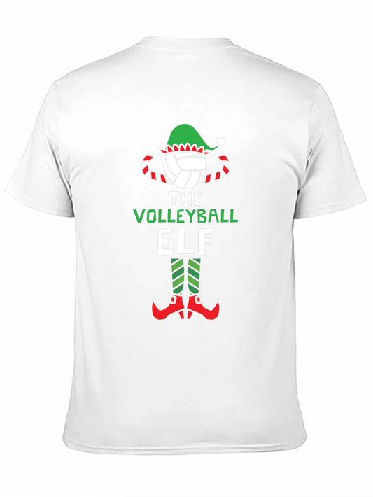 Volleyball Elf Graphic Tee - Christmas Holiday Shirt