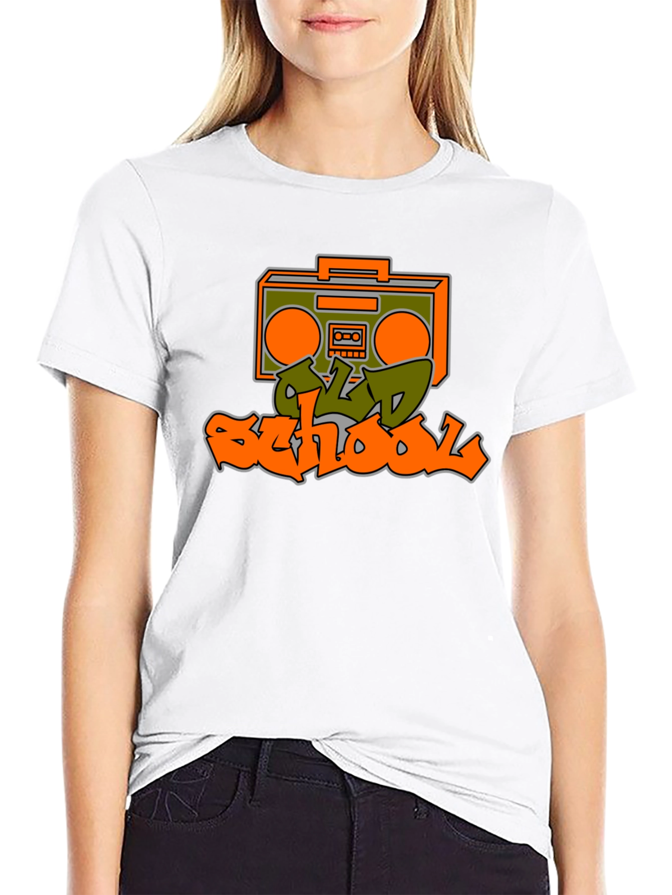 Old School Boombox Graphic Tee - Retro Style
