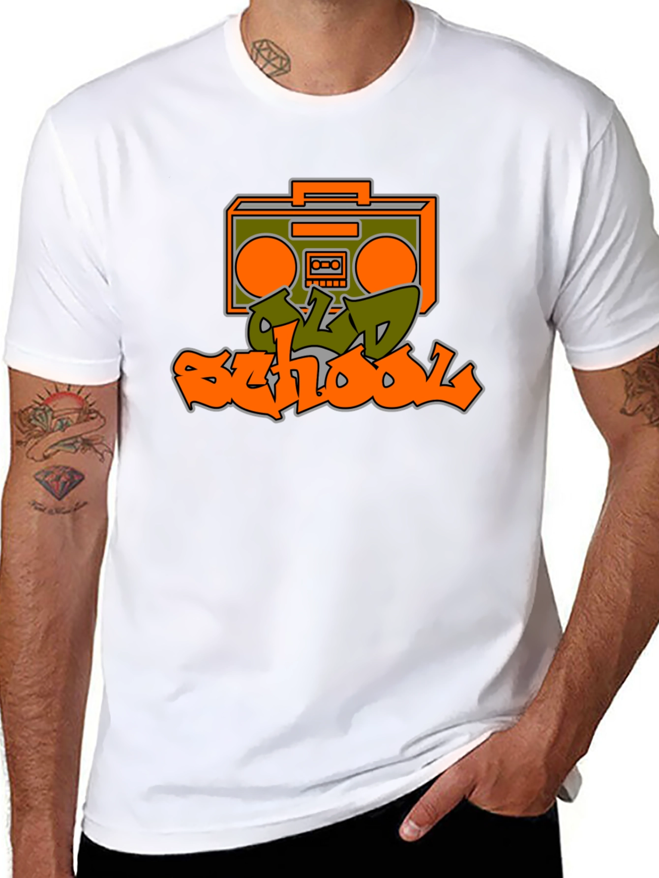 Old School Boombox Graphic Tee - Retro Style
